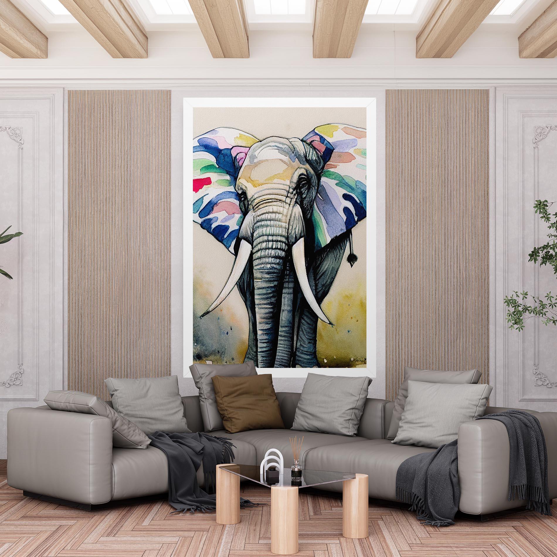 Tablou Canvas Watercolor Elephant Art mockup 6
