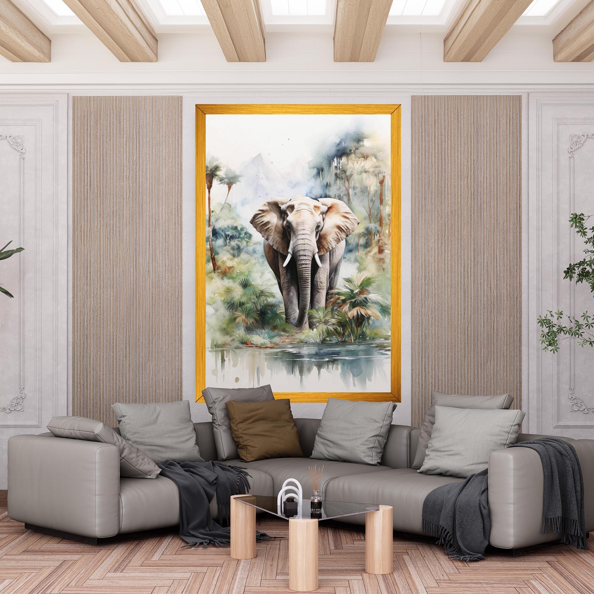 Tablou Canvas Wild Watercolor Elephant mockup 6