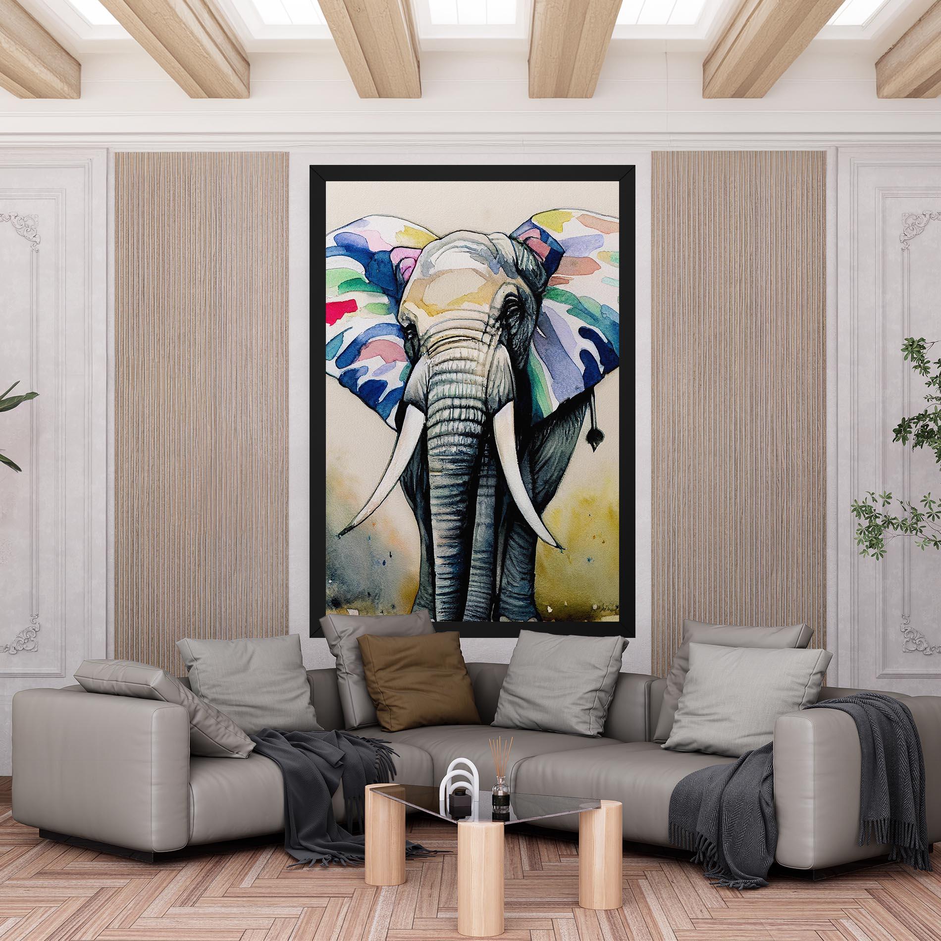 Tablou Canvas Watercolor Elephant Art mockup 6