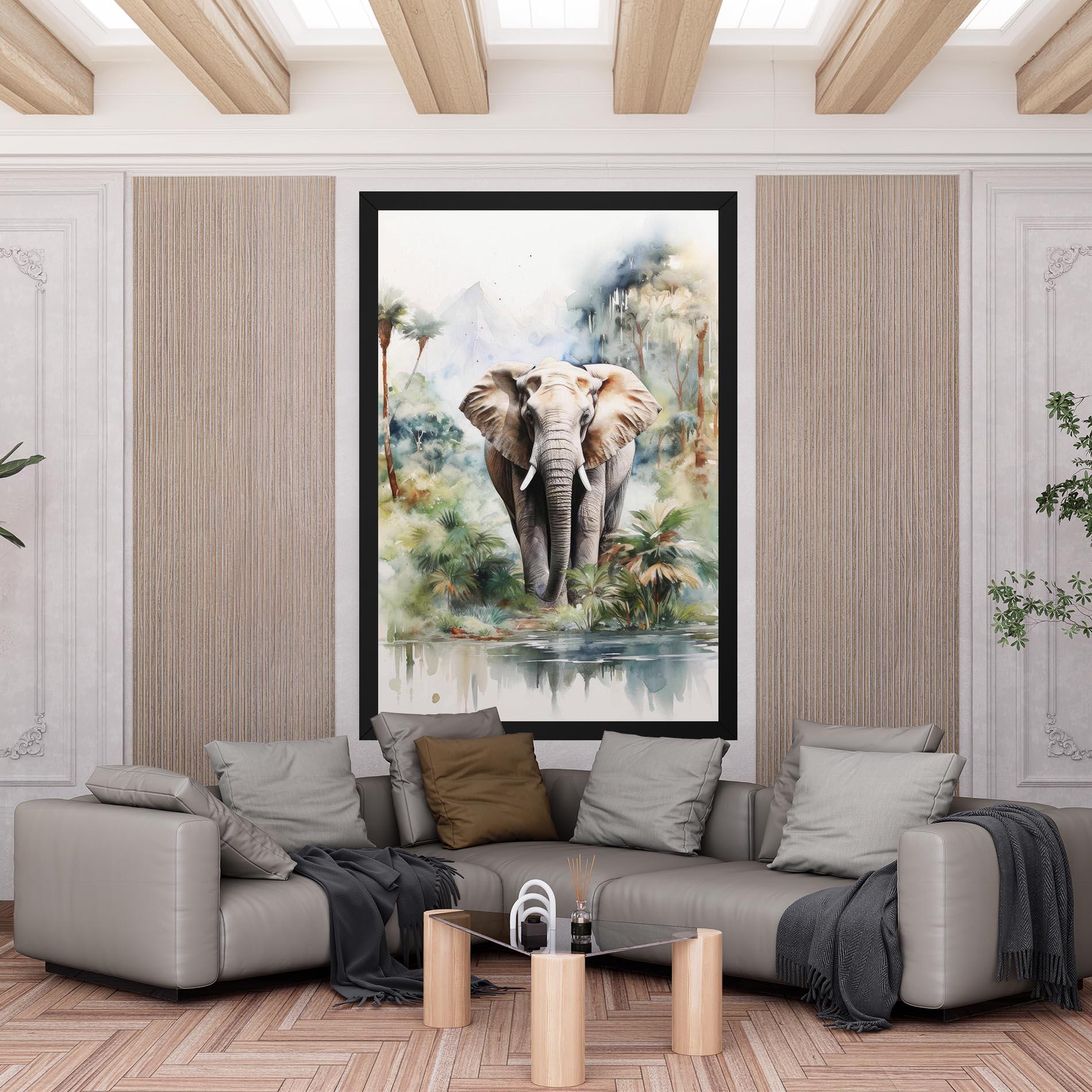 Tablou Canvas Wild Watercolor Elephant mockup 6