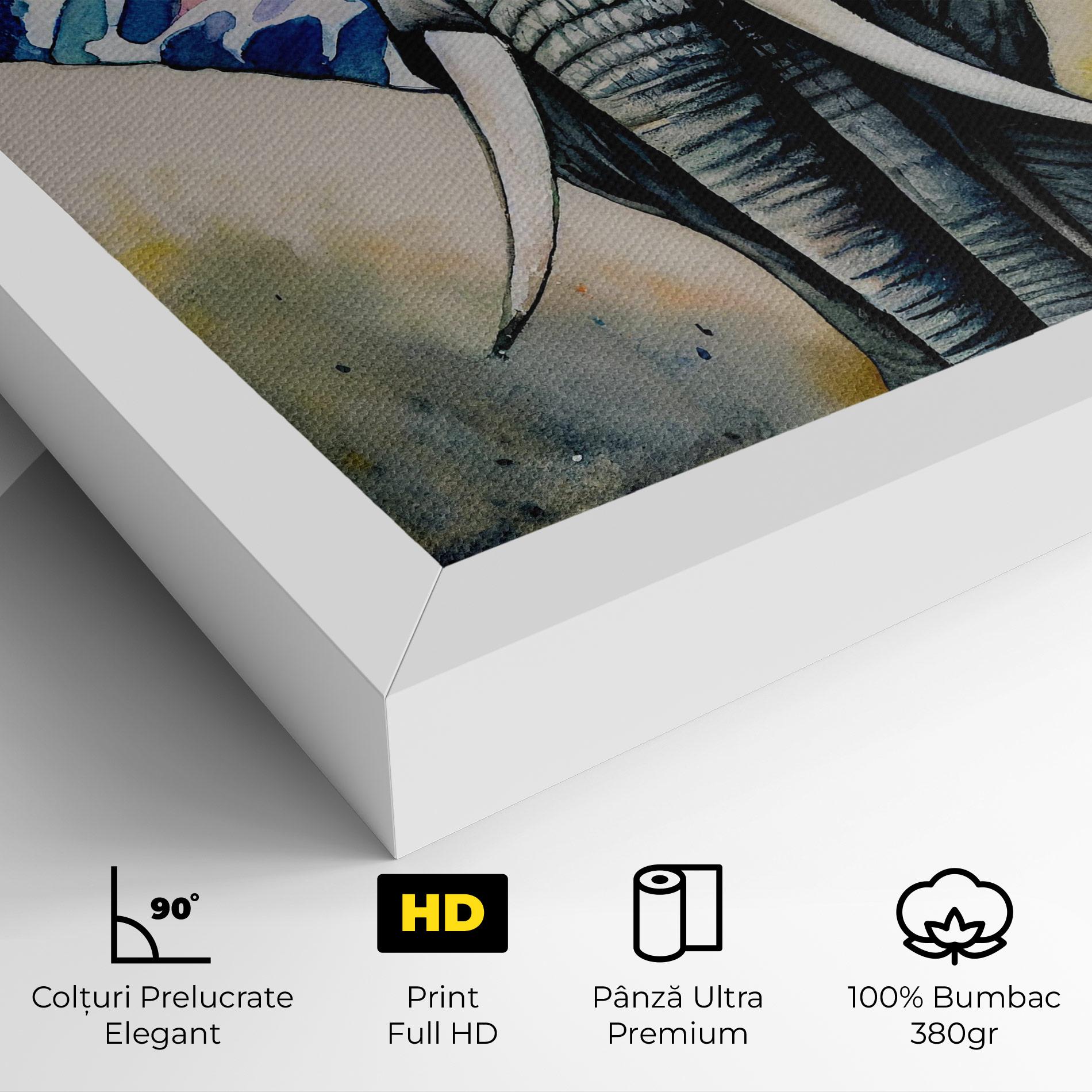 Tablou Canvas Watercolor Elephant Art mockup 4