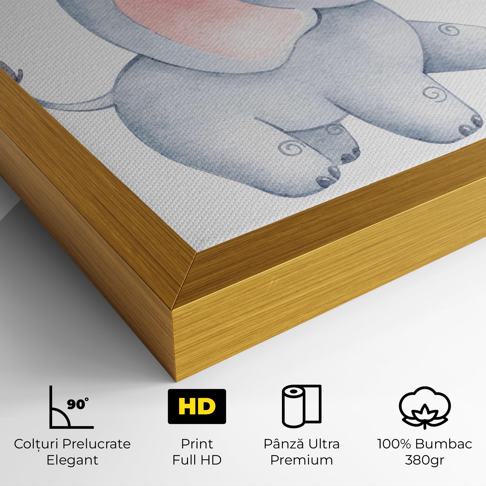 Tablou Canvas Elephant Butterfly mockup 4