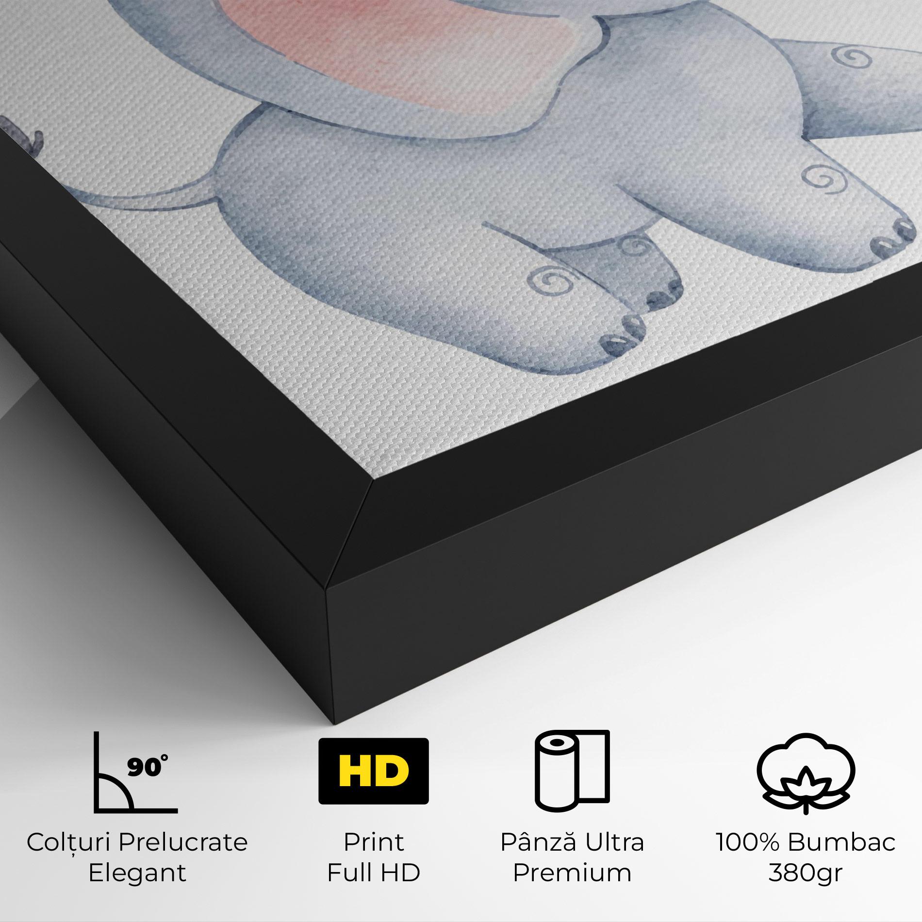 Tablou Canvas Elephant Butterfly mockup 4