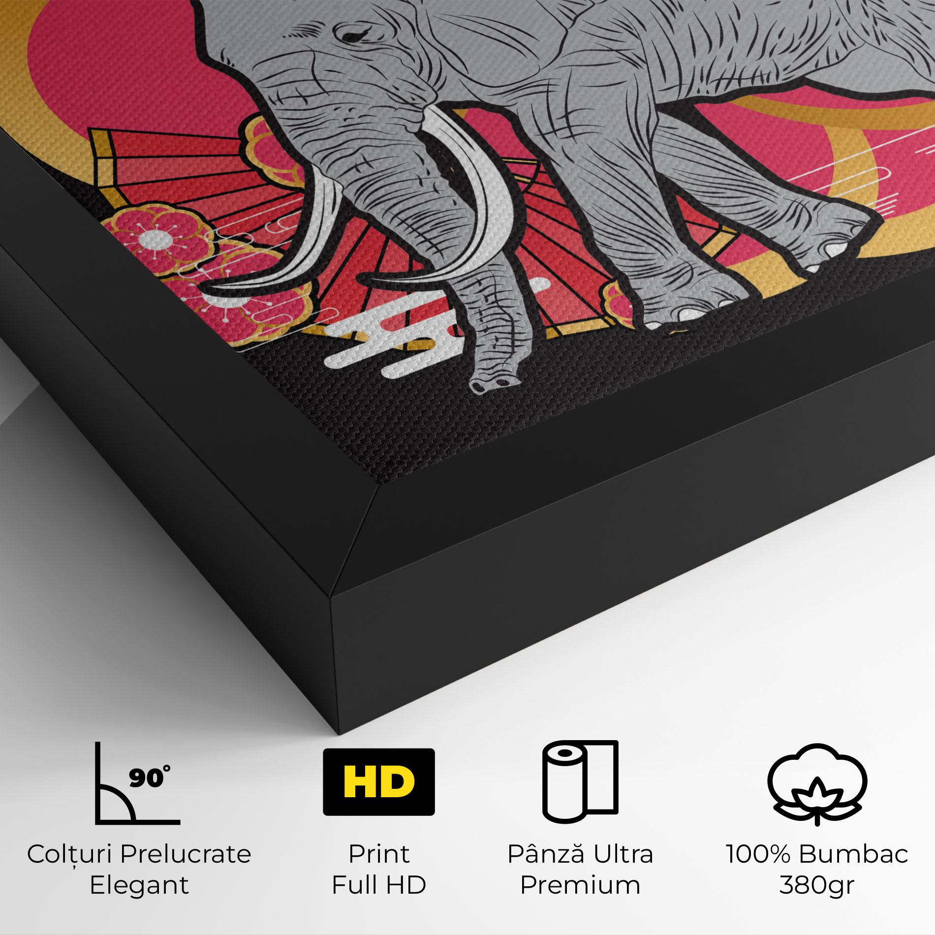 Tablou Canvas Elephant On Pink mockup 4