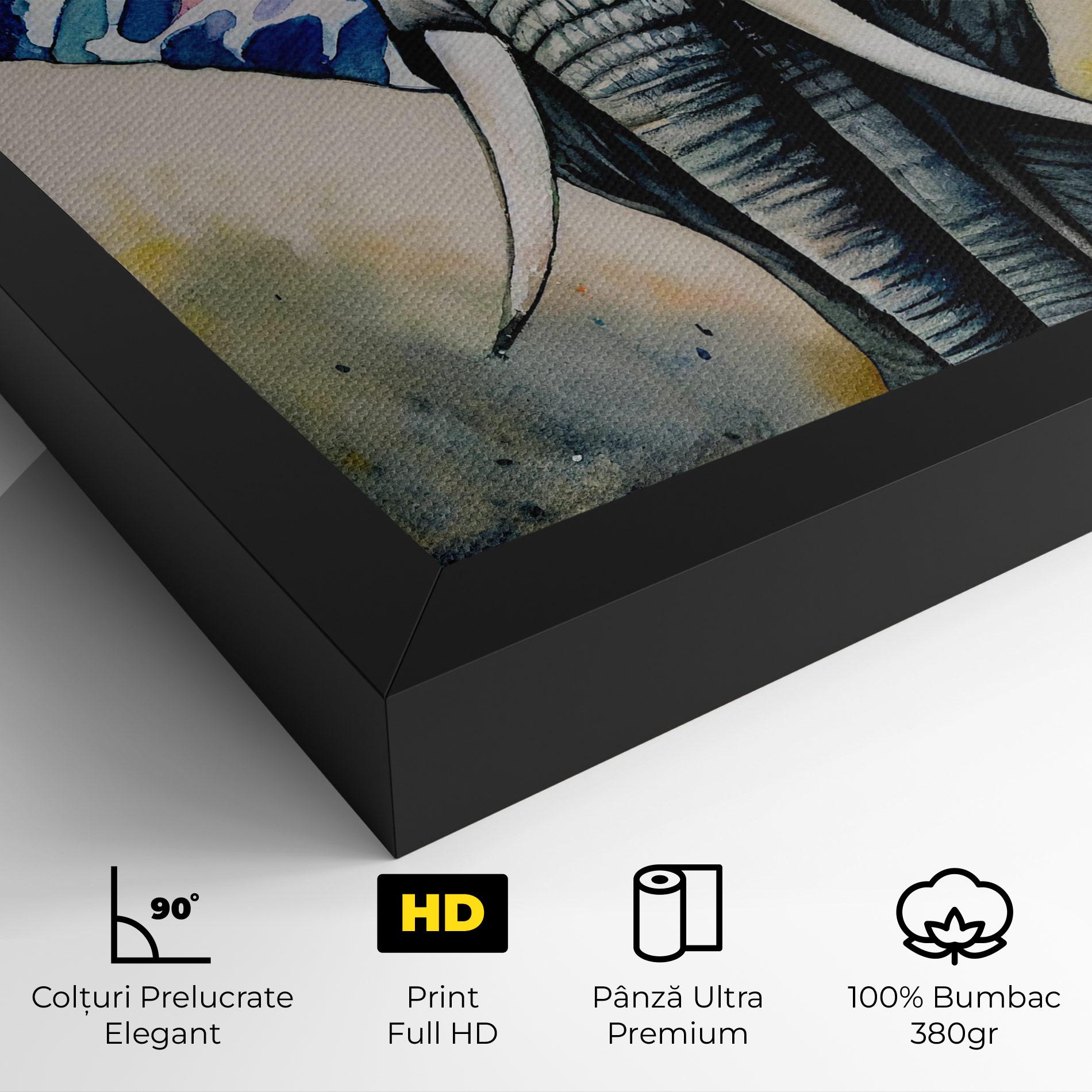 Tablou Canvas Watercolor Elephant Art mockup 4