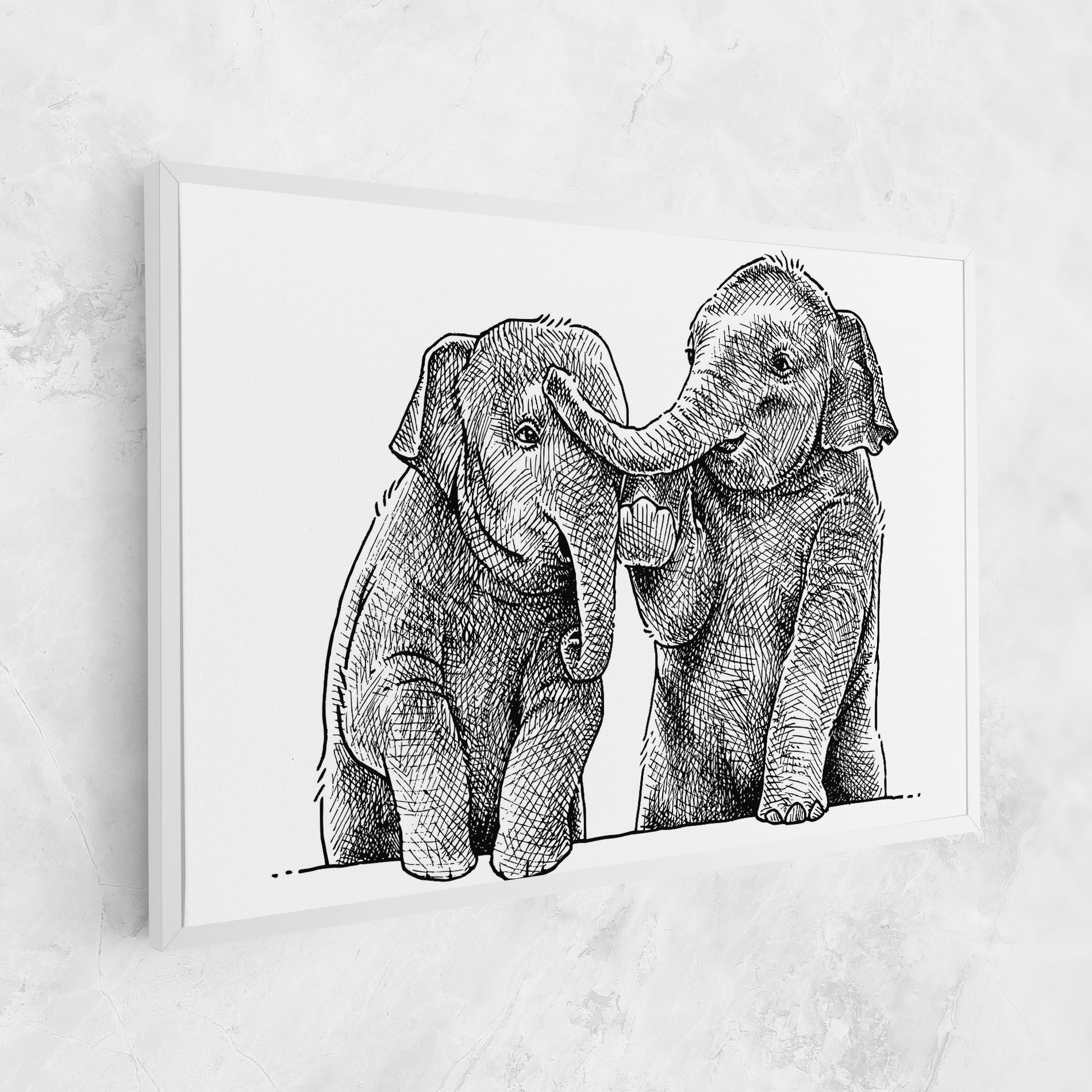 Tablou Canvas Baby Elephants mockup 1