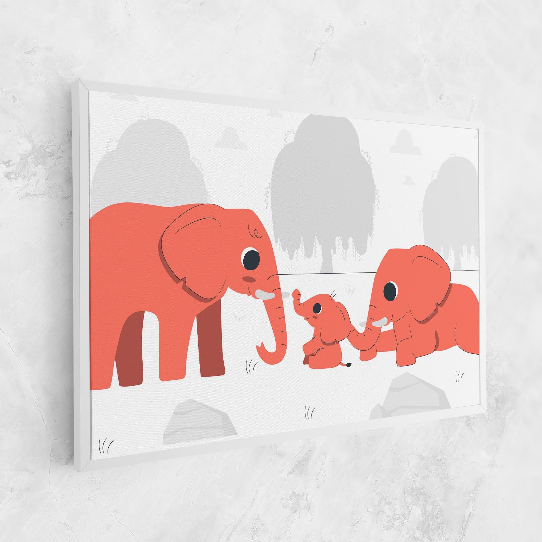 Tablou Canvas Orange Elephant mockup 1