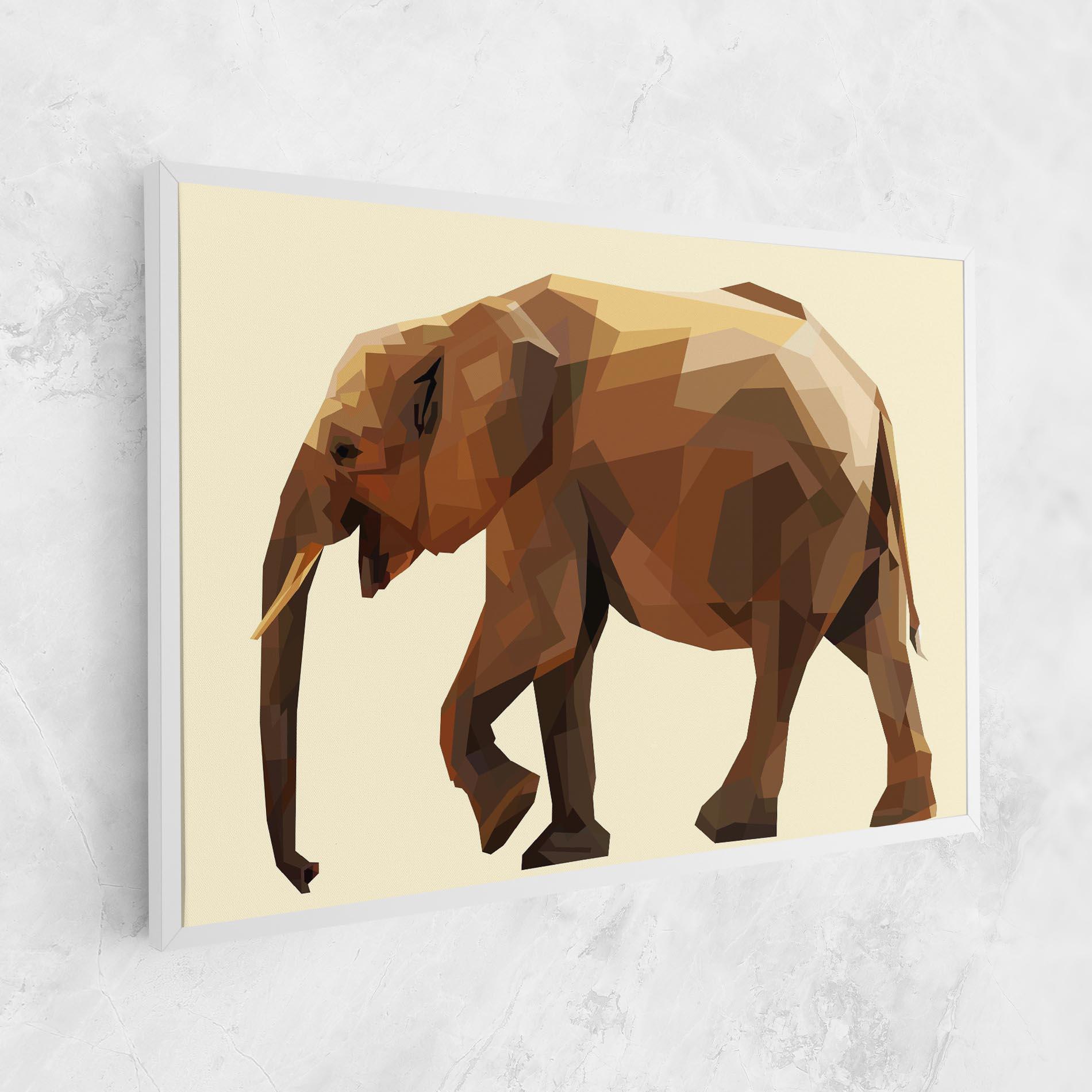 Tablou Canvas Walking Elephant Cream mockup 1