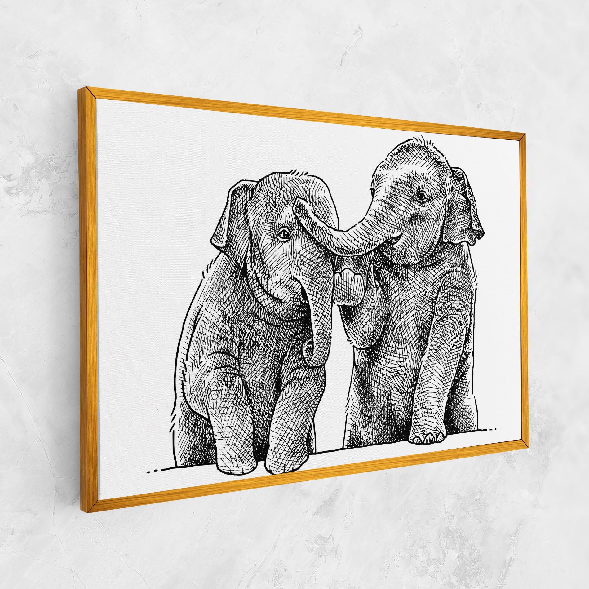 Tablou Canvas Baby Elephants mockup 1