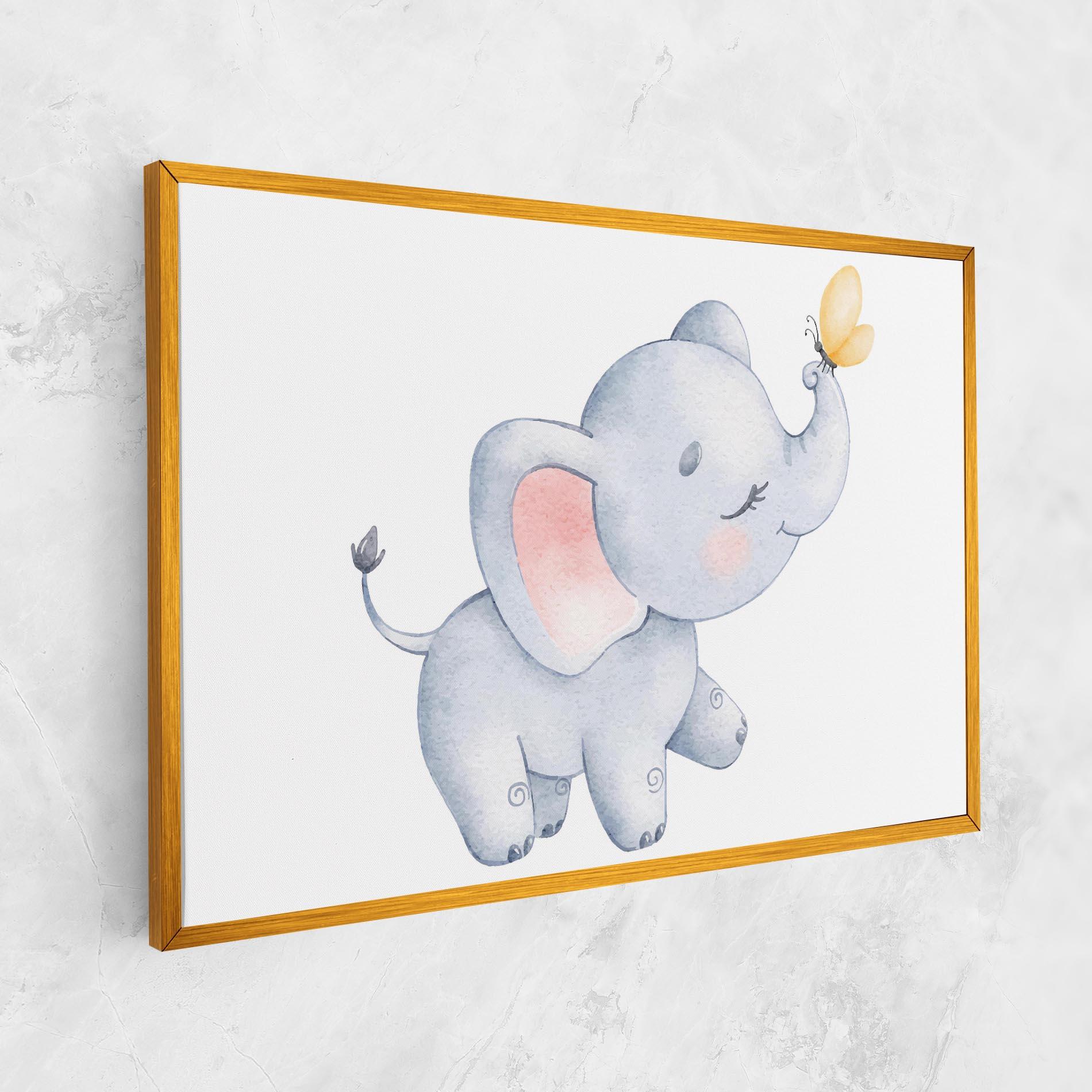 Tablou Canvas Elephant Butterfly mockup 1