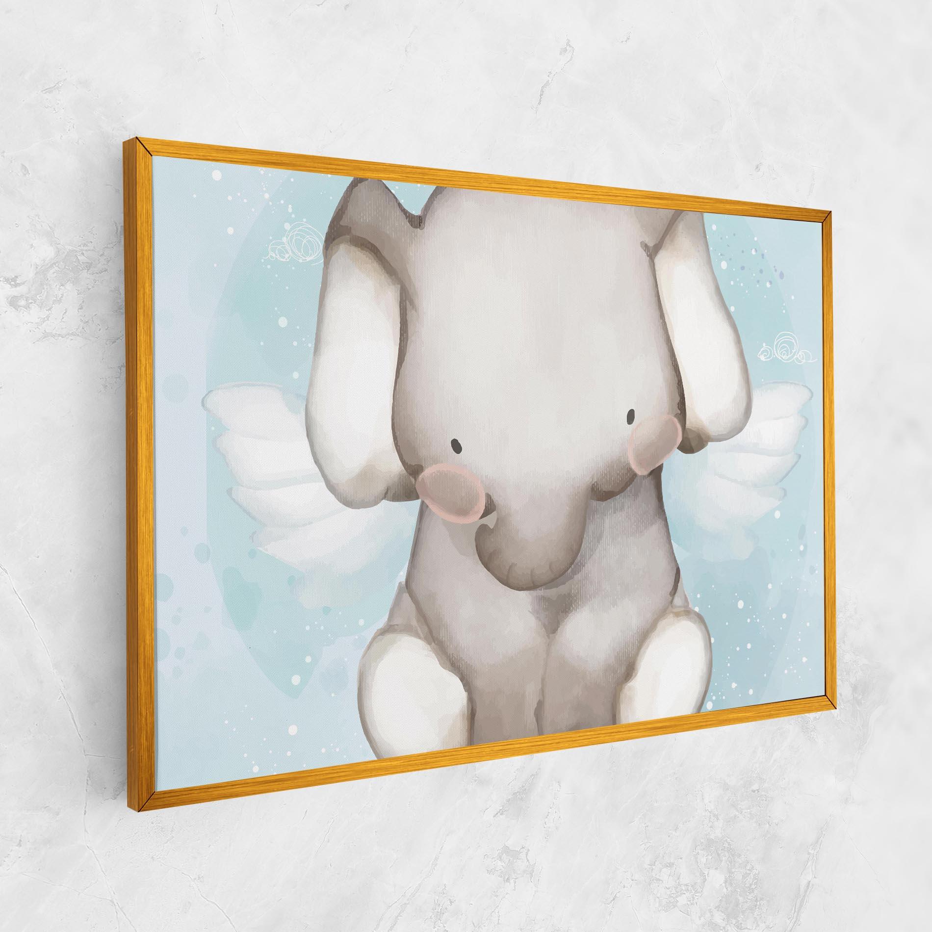 Tablou Canvas Elephant On Blue mockup 1