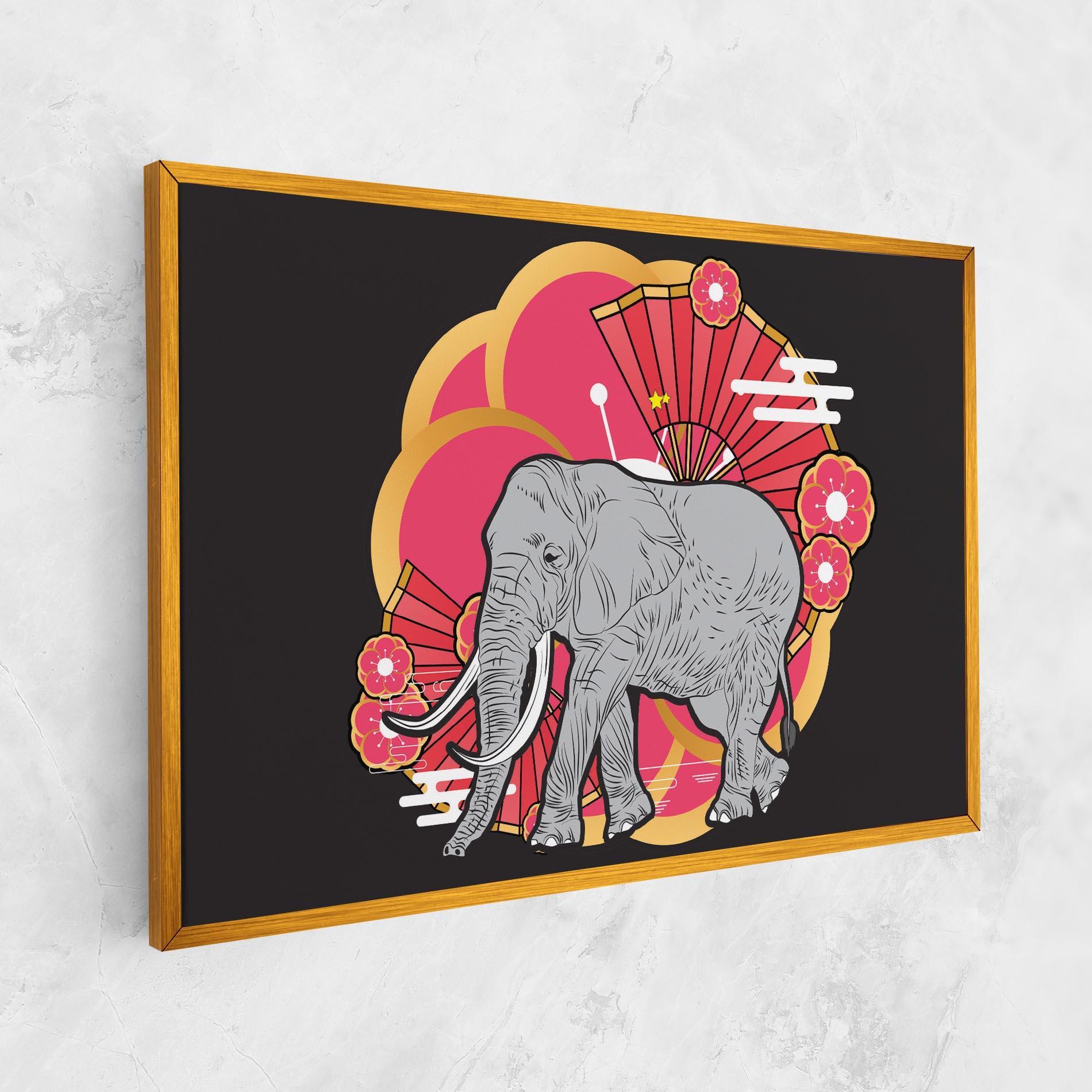 Tablou Canvas Elephant On Pink mockup 1