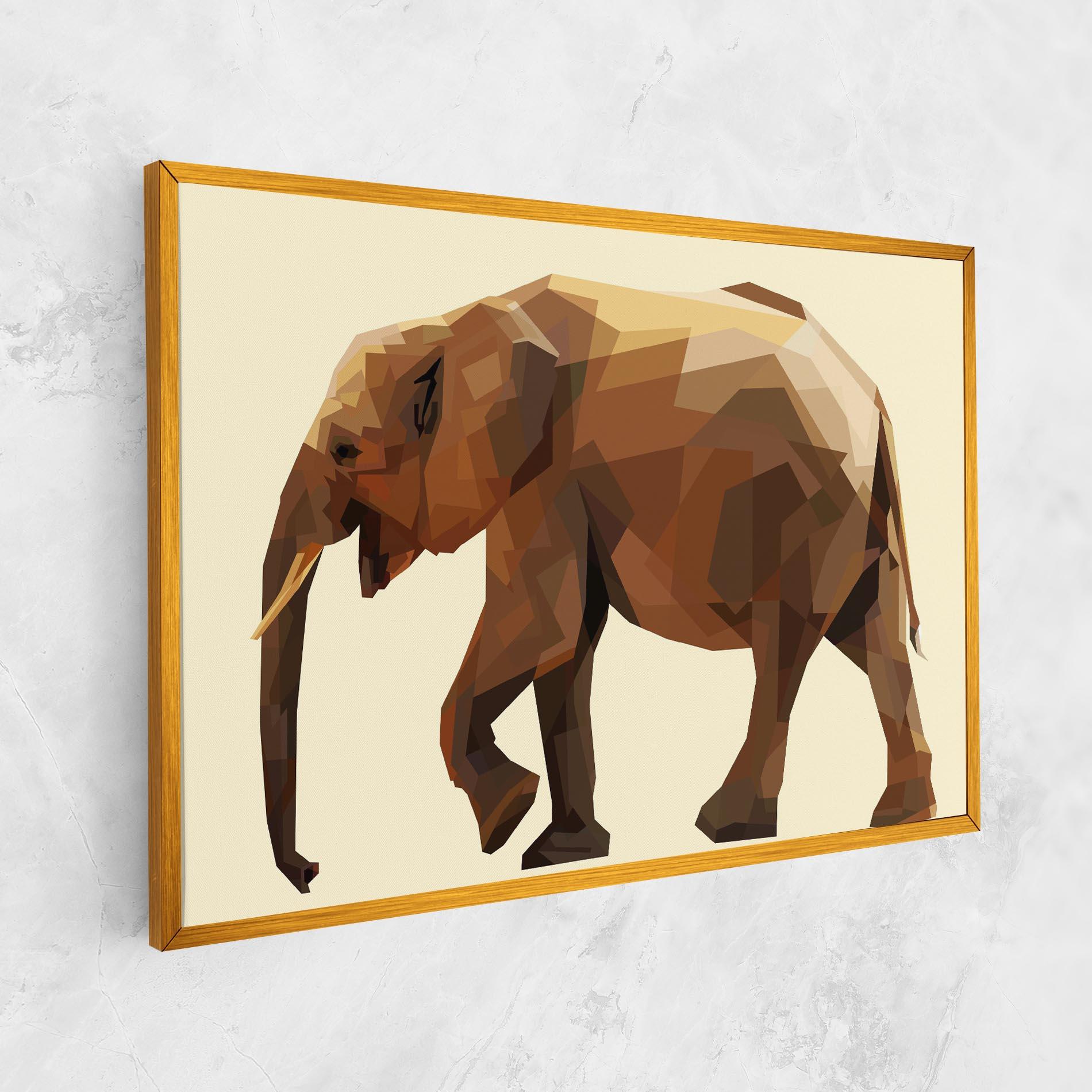 Tablou Canvas Walking Elephant Cream mockup 1