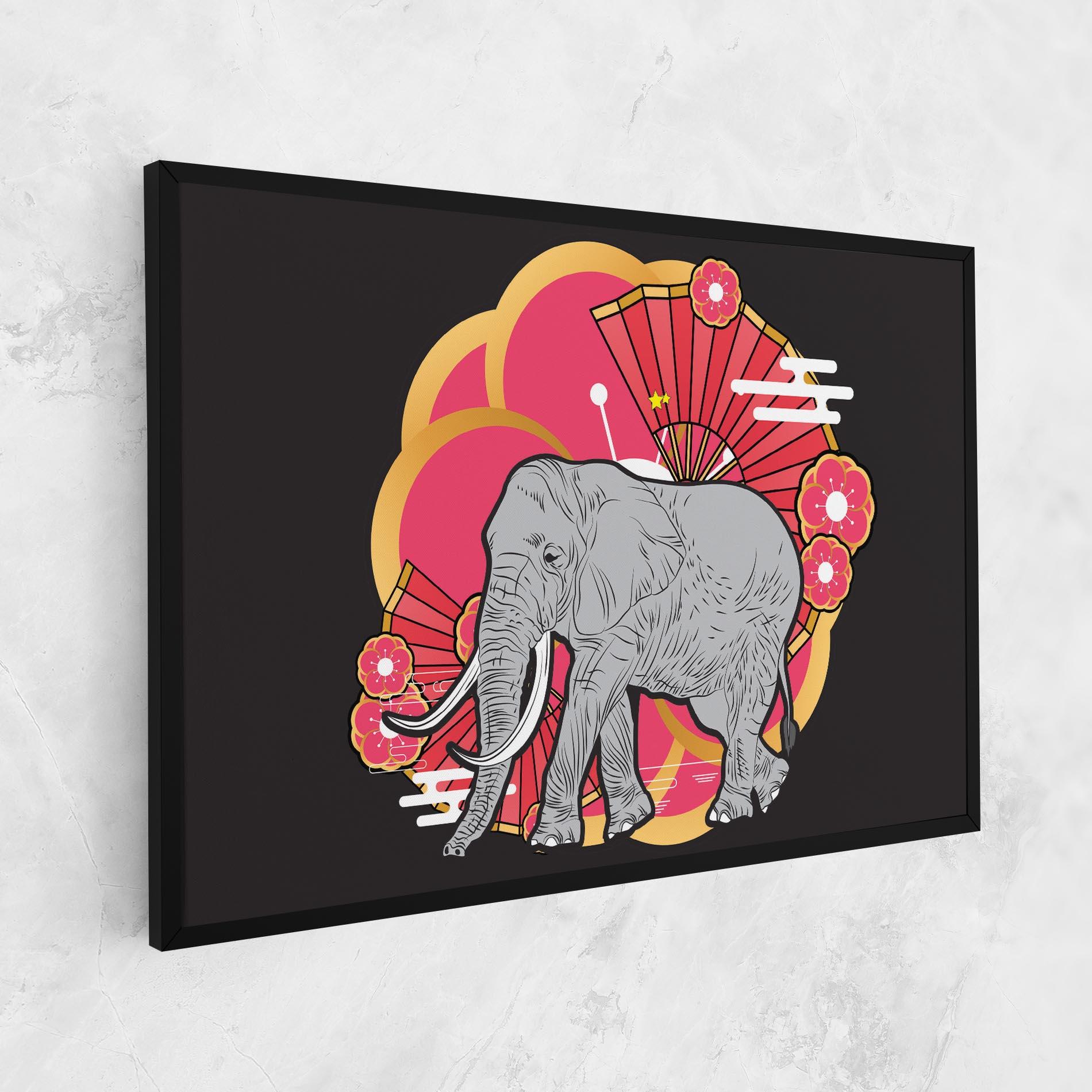 Tablou Canvas Elephant On Pink mockup 1