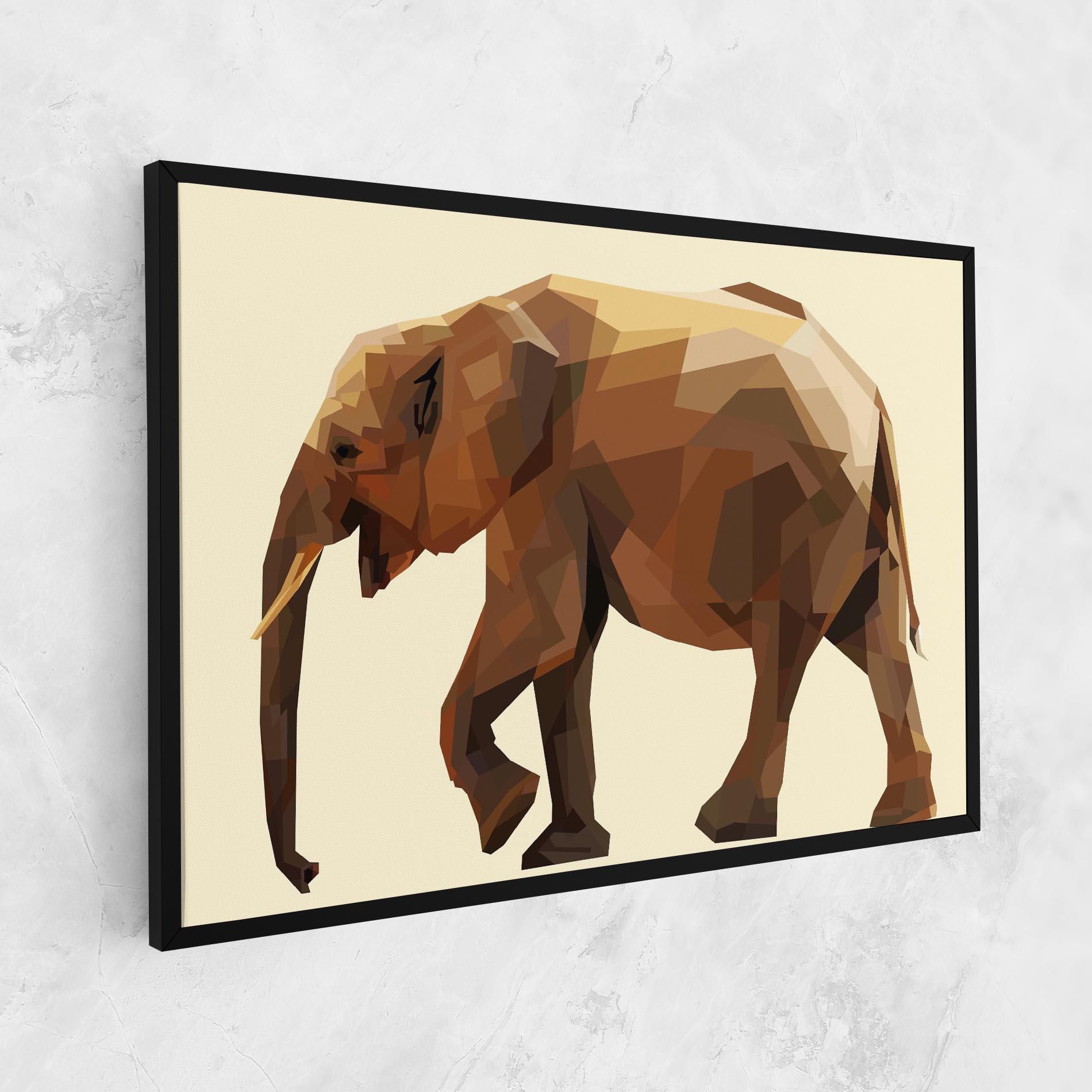 Tablou Canvas Walking Elephant Cream mockup 1