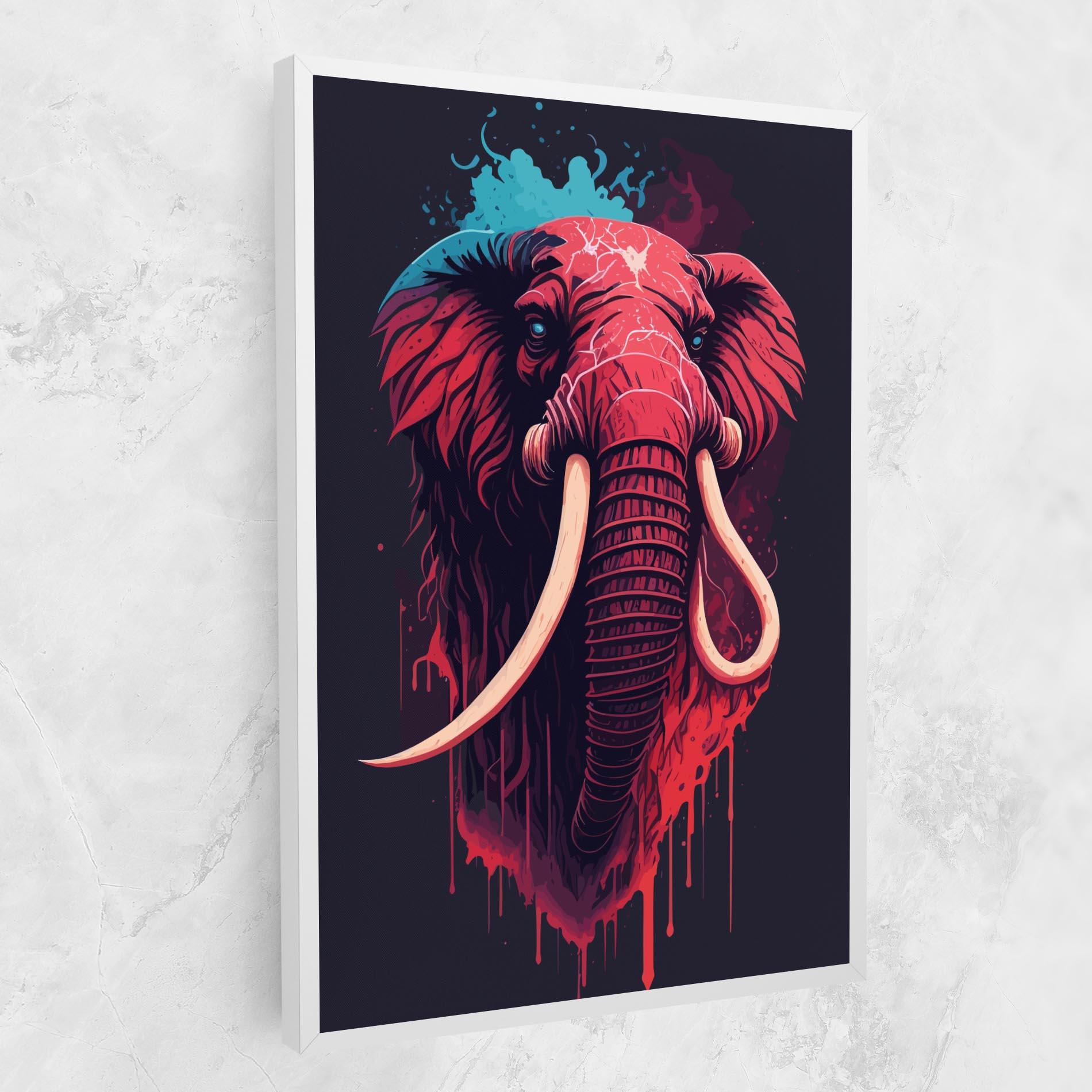 Tablou Canvas Blue Red Elephant mockup 1