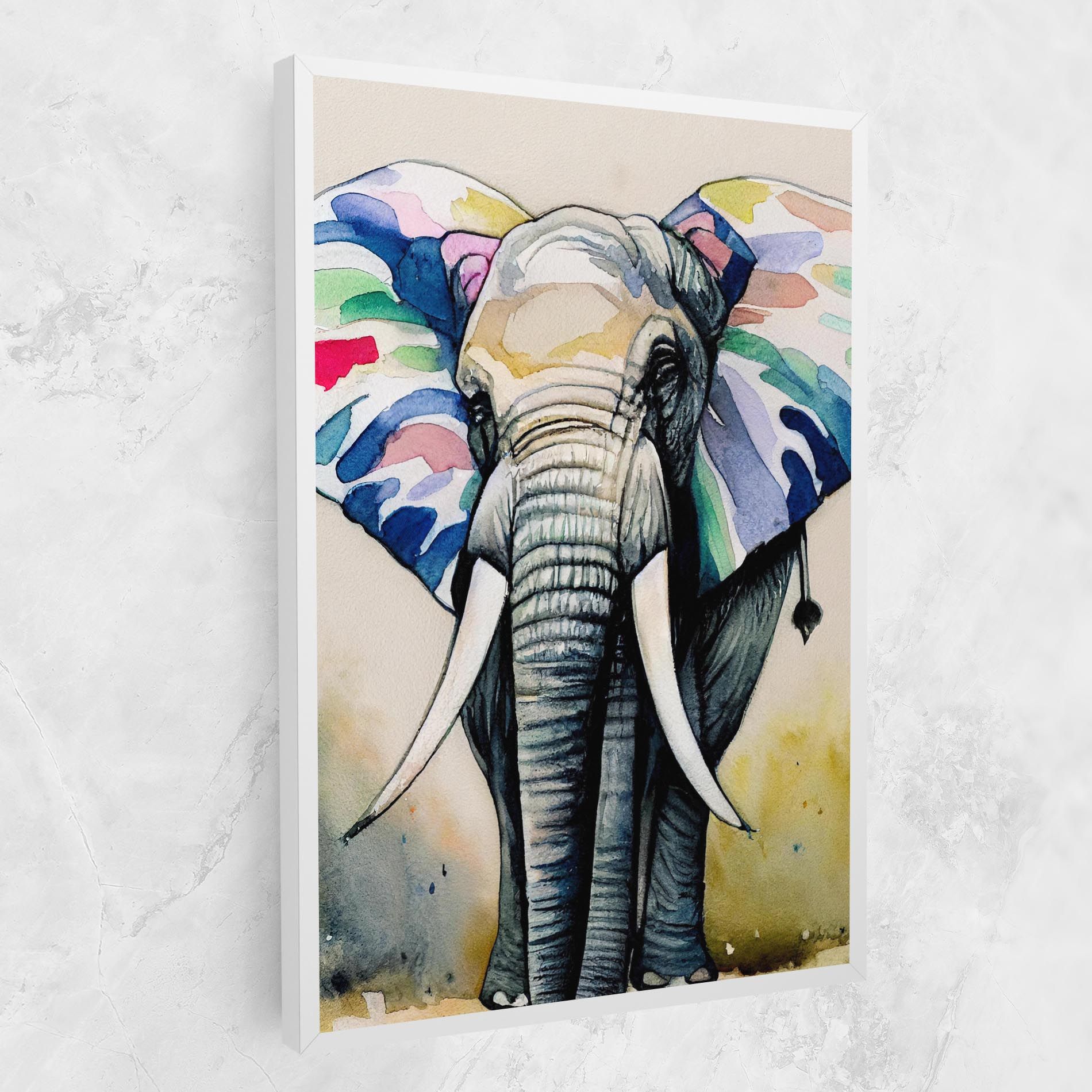 Watercolor Elephant Art mockup 1