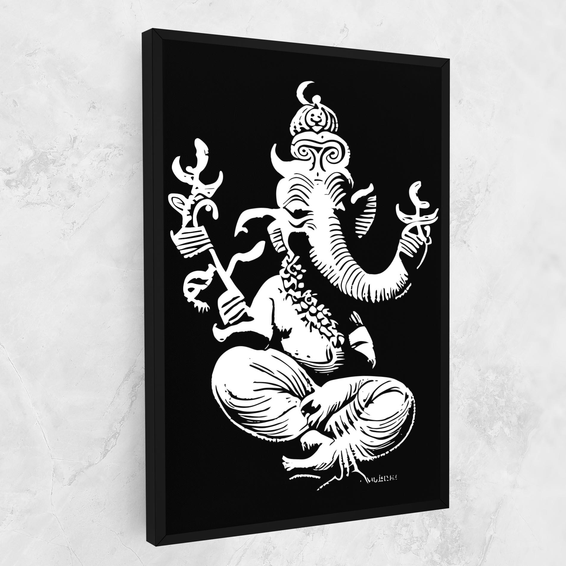 Tablou Canvas Black And White Ganesha mockup 1