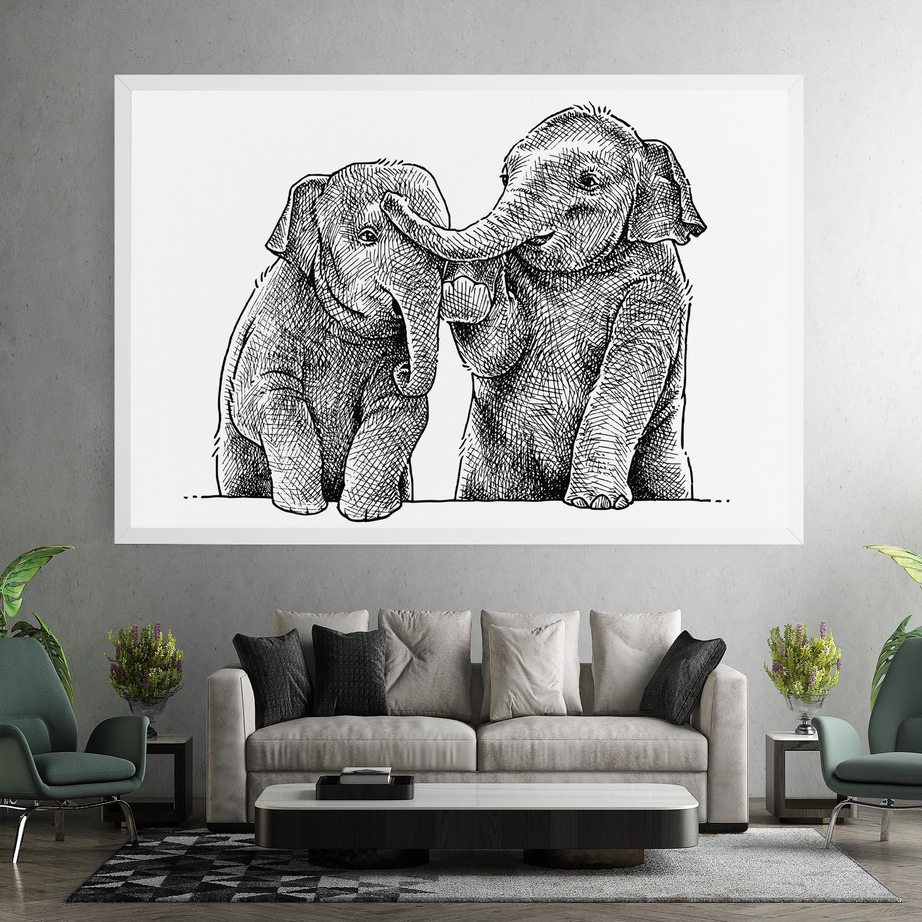 Tablou Canvas Baby Elephants mockup 7