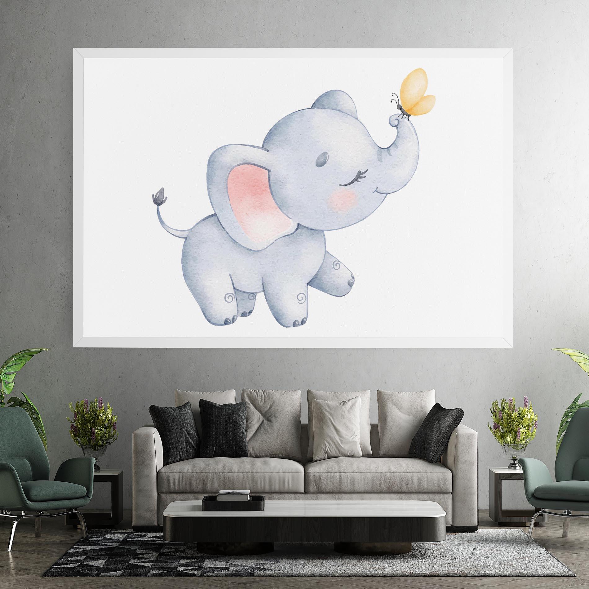 Tablou Canvas Elephant Butterfly mockup 7