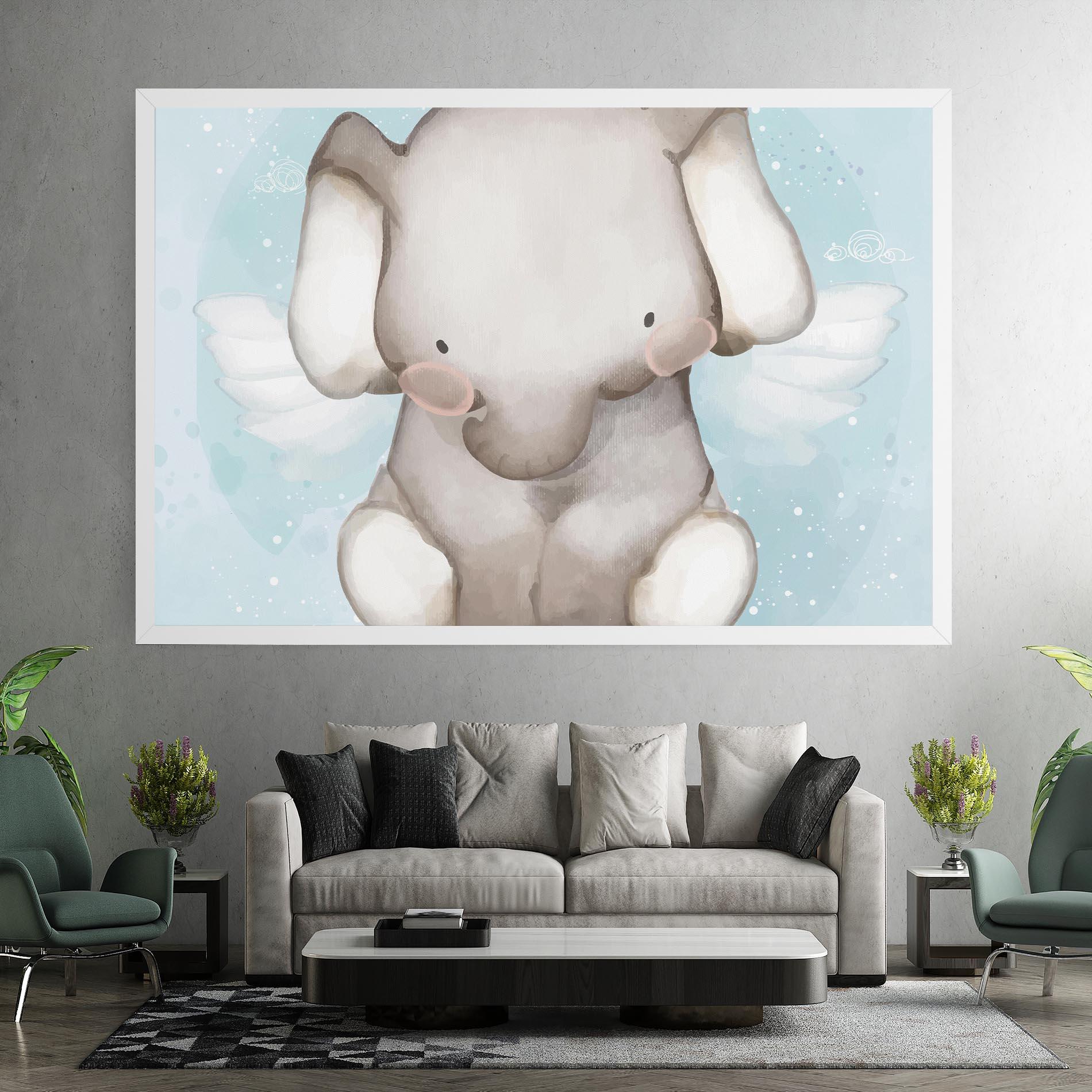 Tablou Canvas Elephant On Blue mockup 7