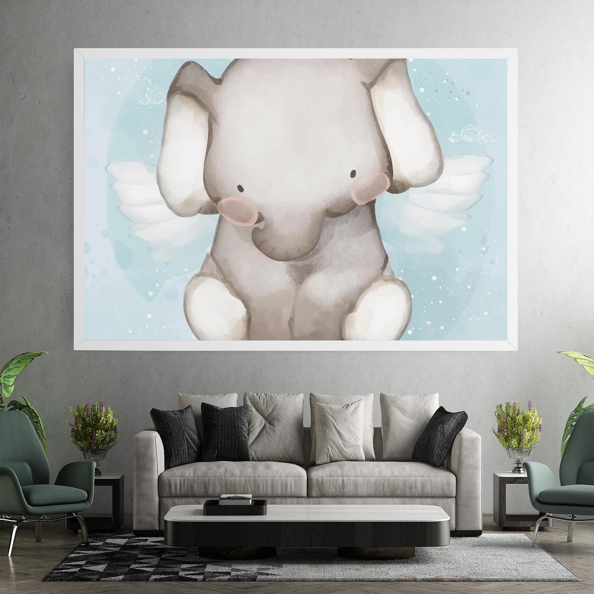 Elephant On Blue mockup 7