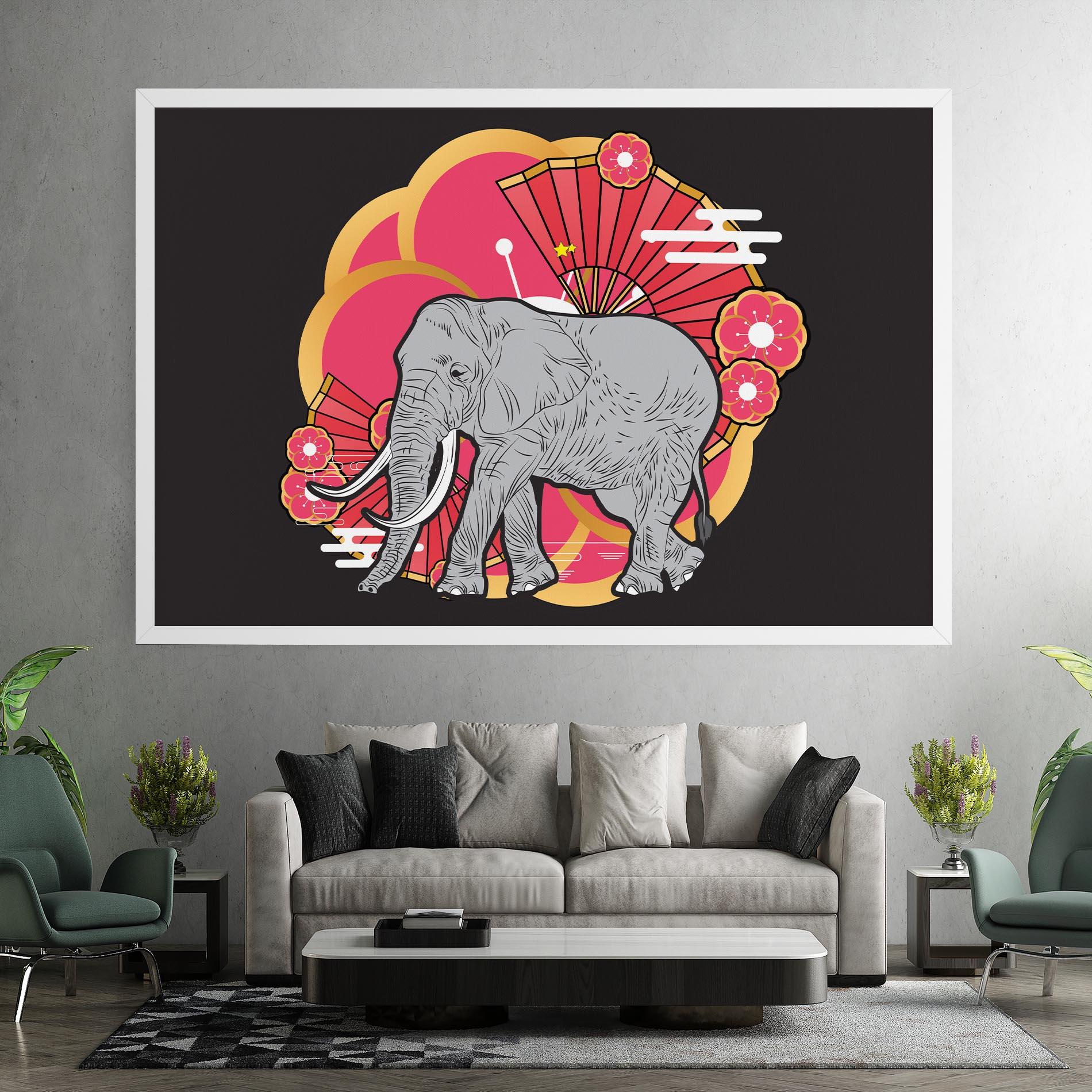 Tablou Canvas Elephant On Pink mockup 7