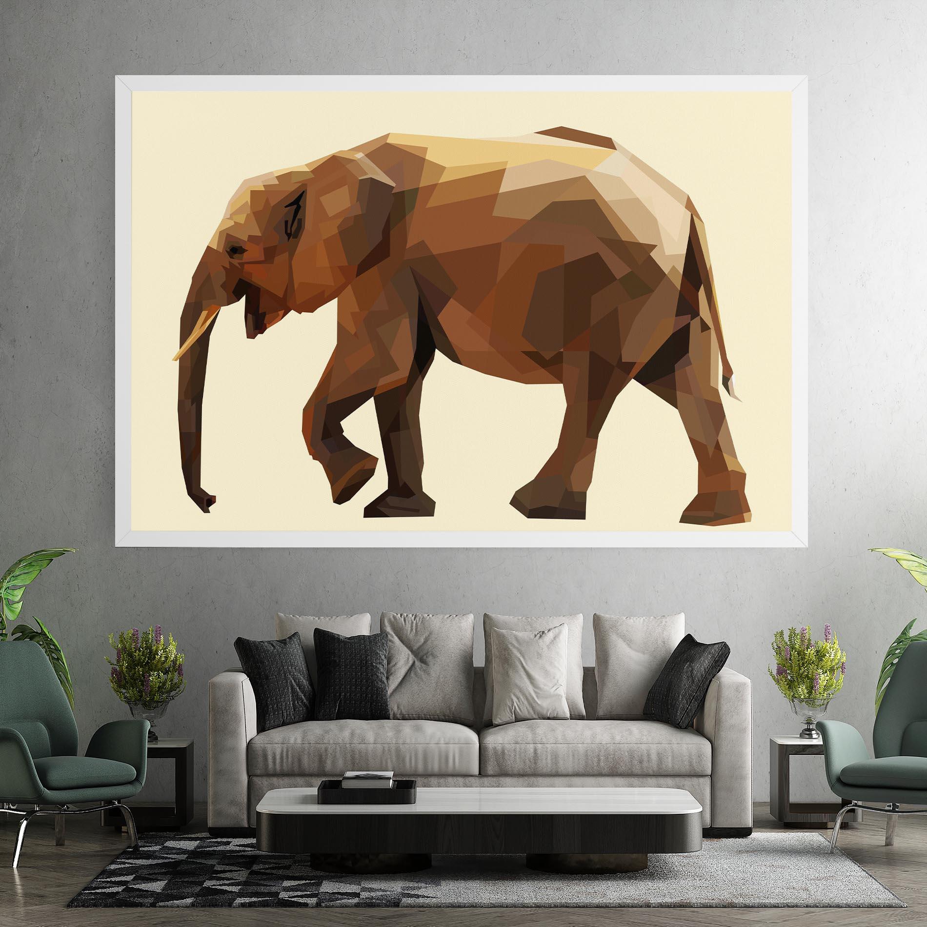 Tablou Canvas Walking Elephant Cream mockup 7