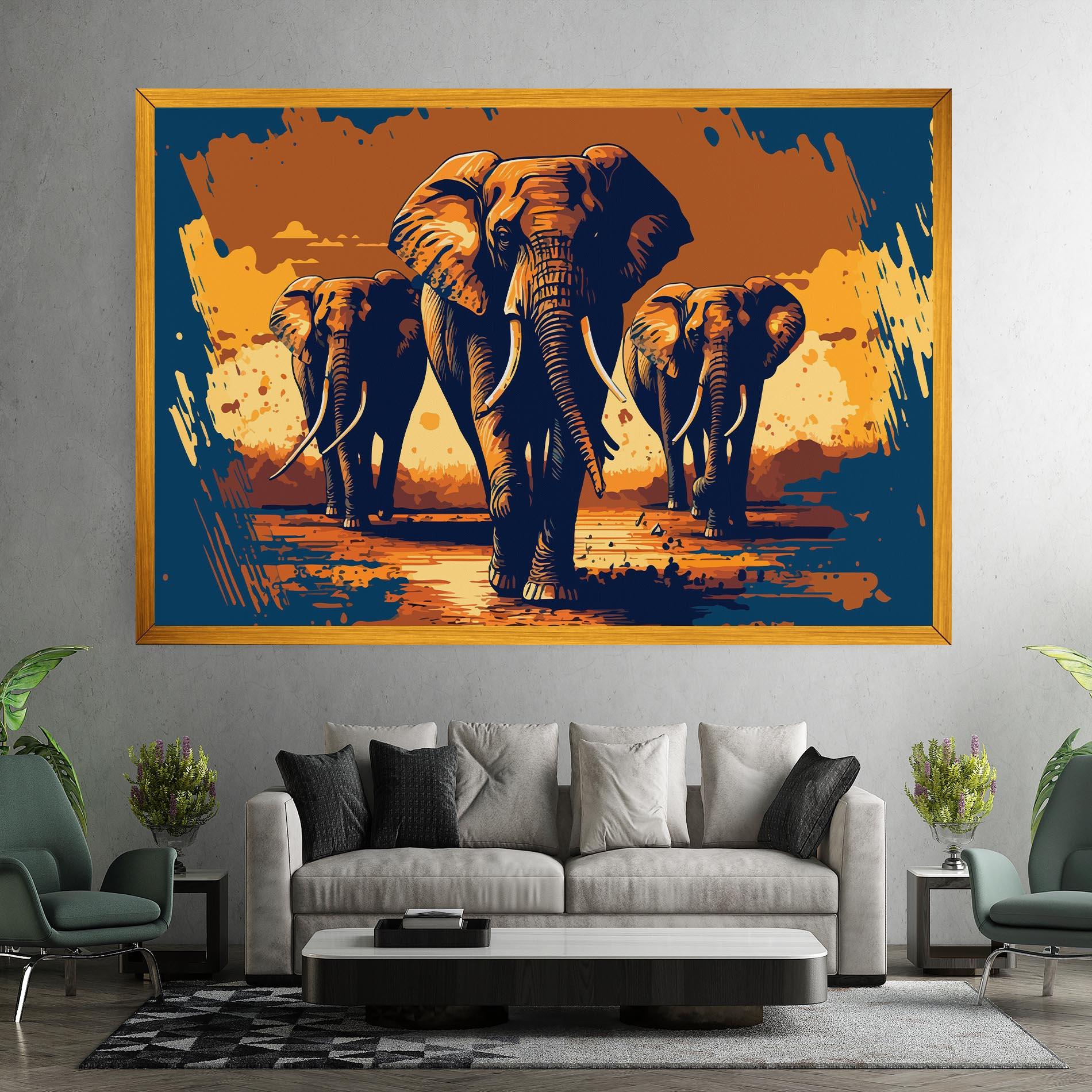 Tablou Canvas 3 Elephants mockup 7
