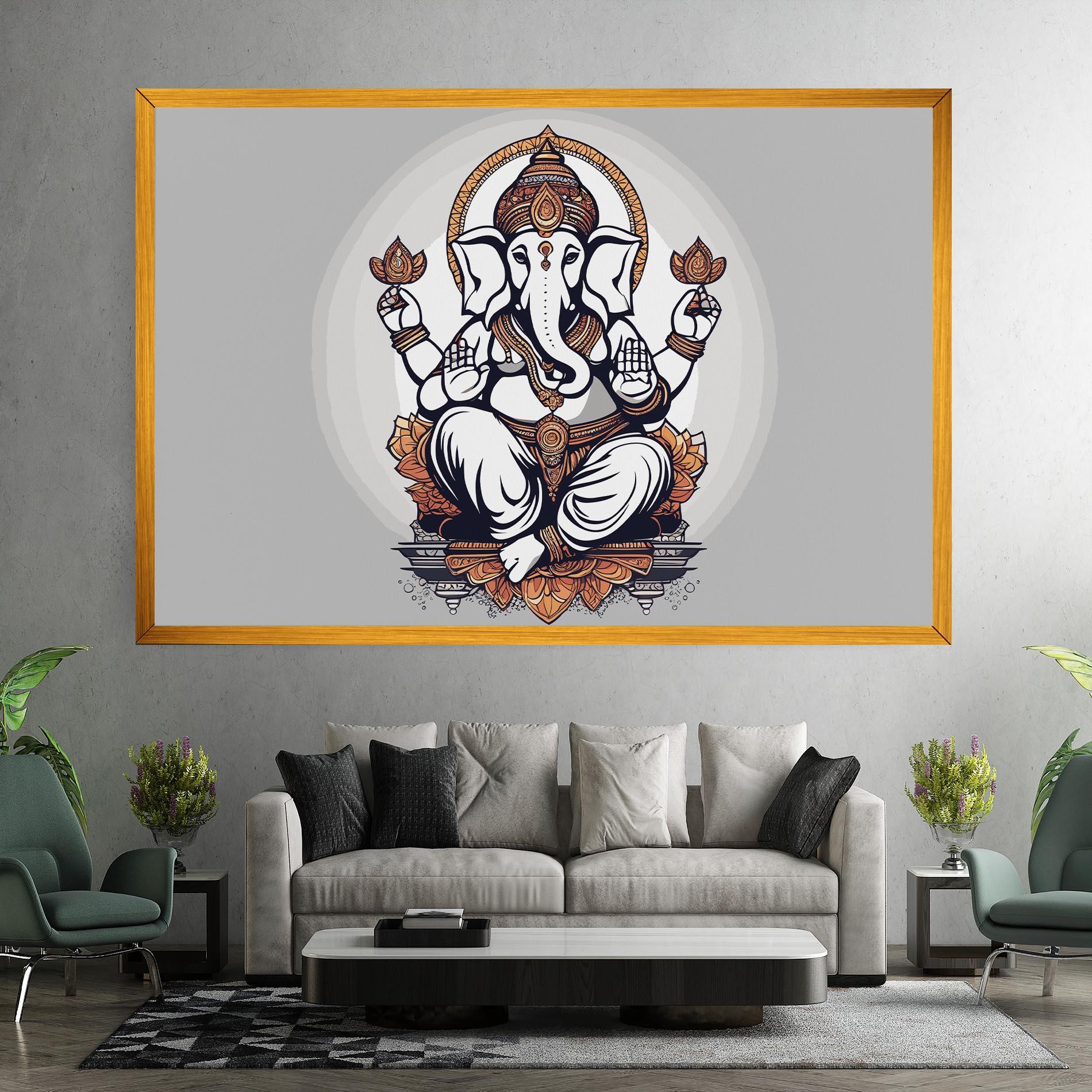 Tablou Canvas Chaturthi Greys mockup 7