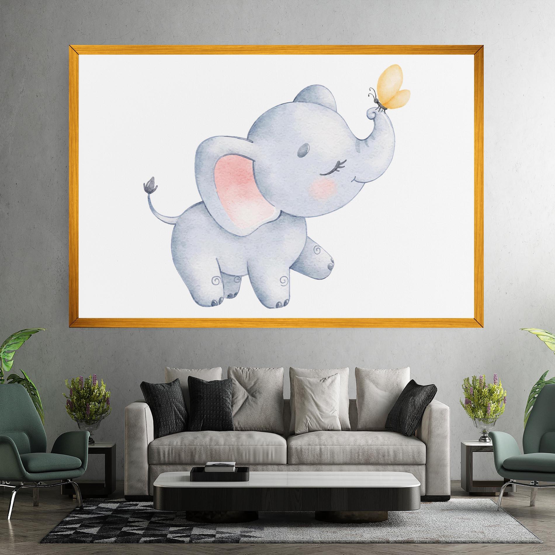 Tablou Canvas Elephant Butterfly mockup 7