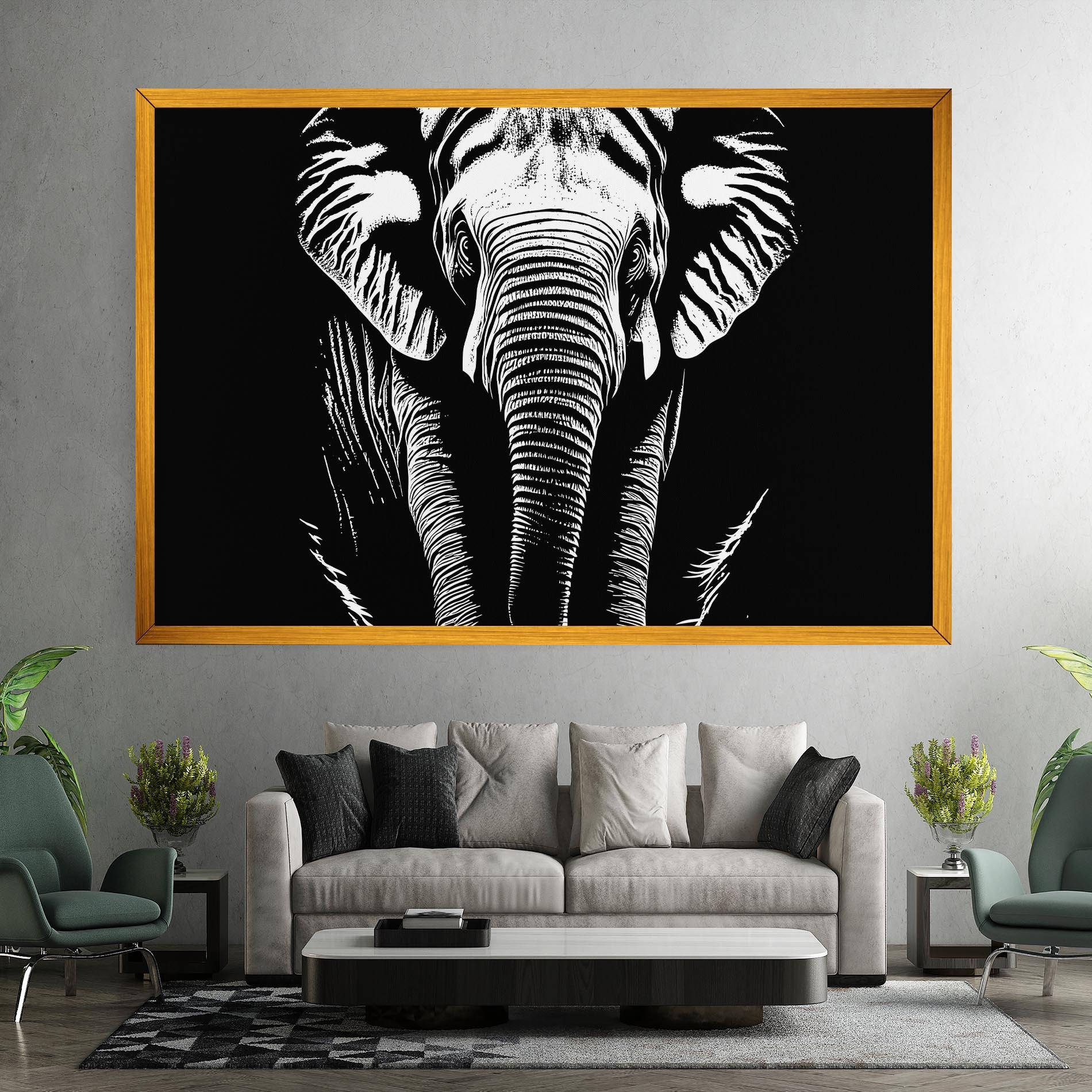 Tablou Canvas Elephant White Head mockup 7