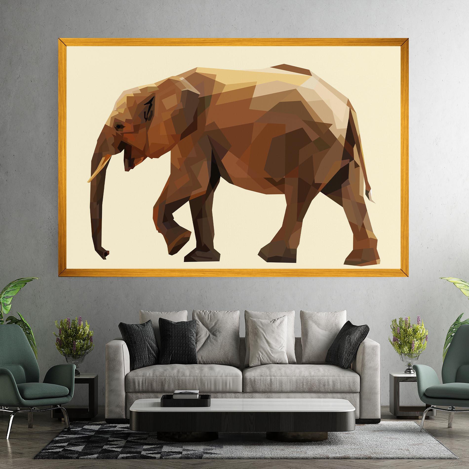 Tablou Canvas Walking Elephant Cream mockup 7