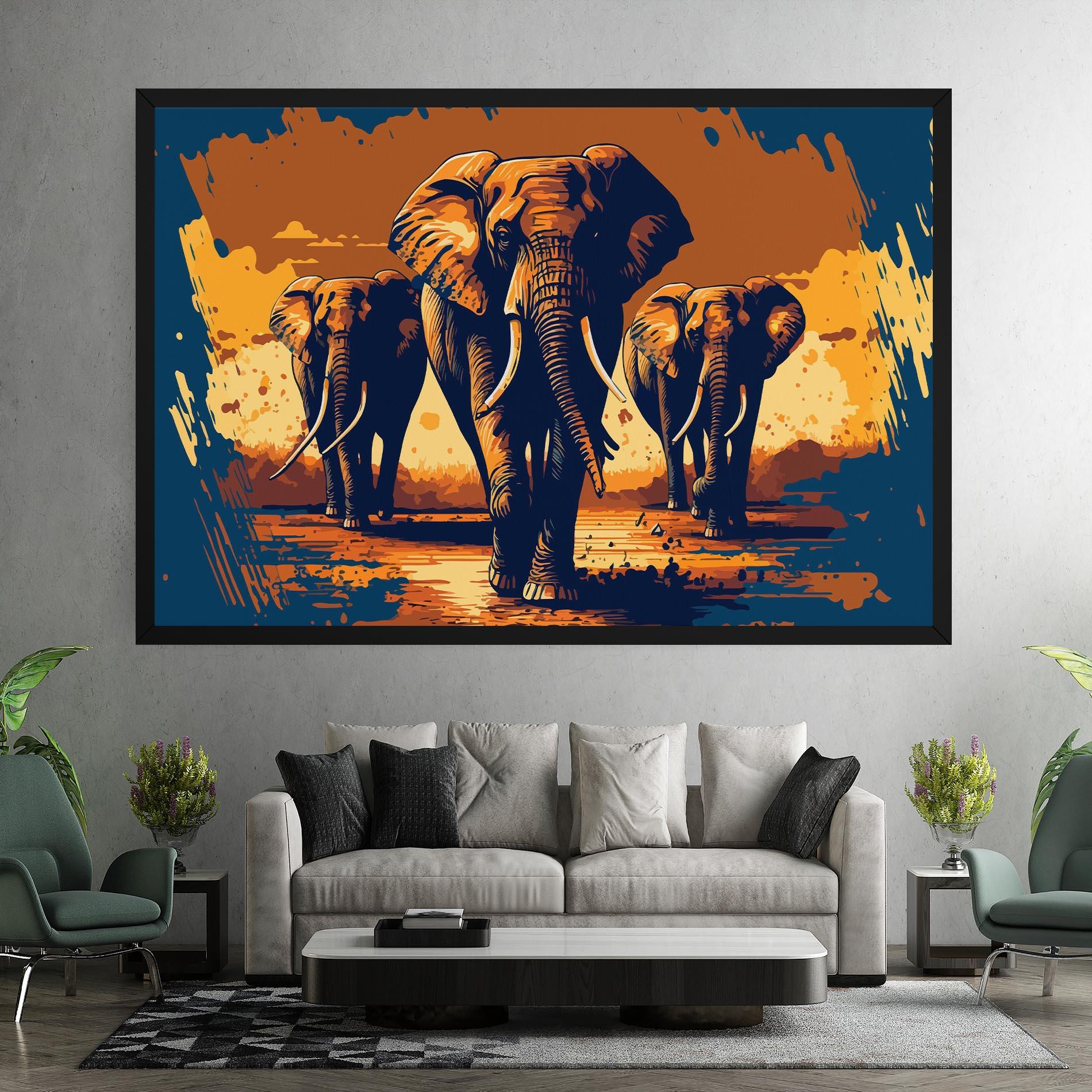 Tablou Canvas 3 Elephants mockup 7