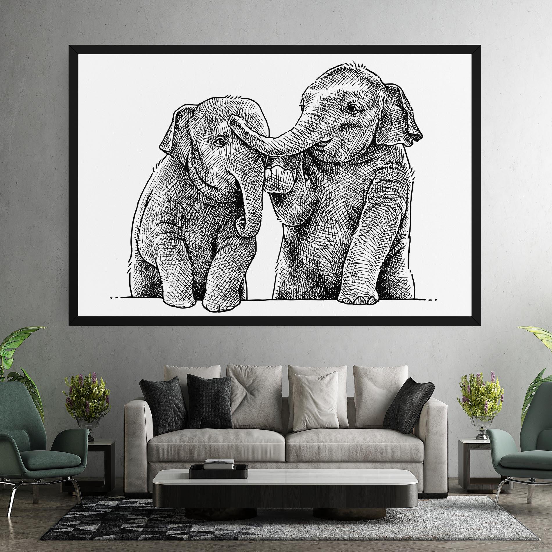 Tablou Canvas Baby Elephants mockup 7