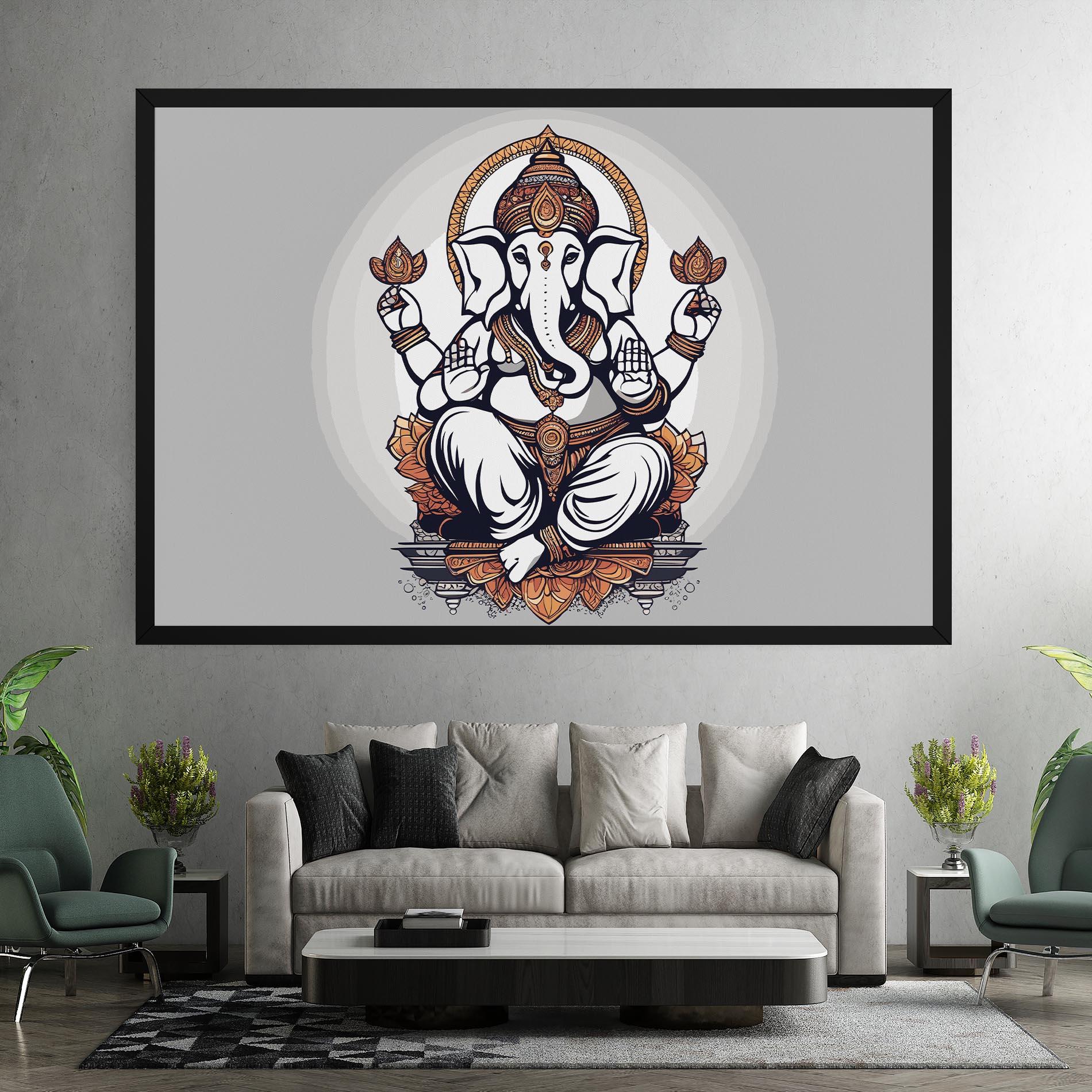 Tablou Canvas Chaturthi Greys mockup 7