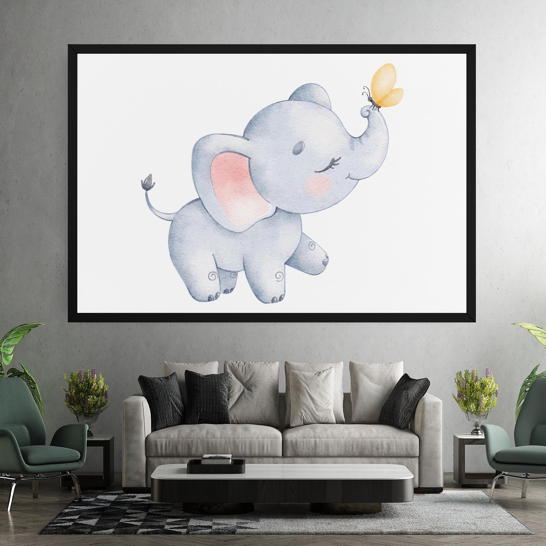 Tablou Canvas Elephant Butterfly mockup 7