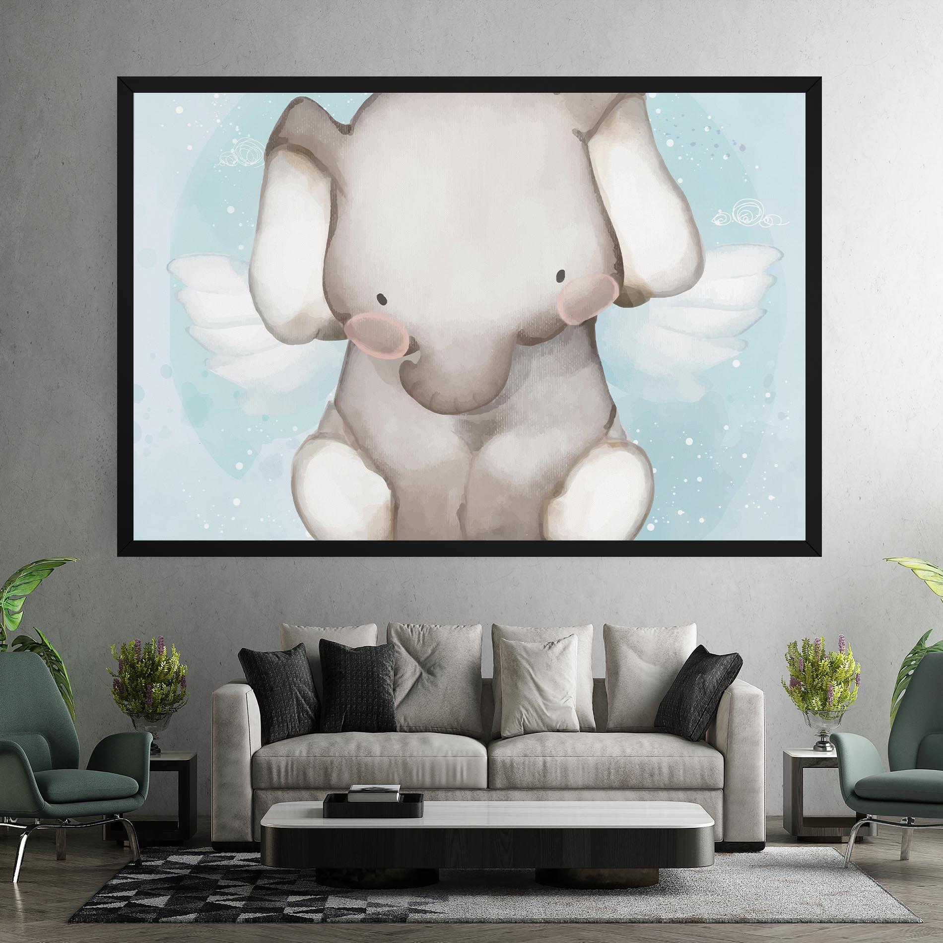 Tablou Canvas Elephant On Blue mockup 7