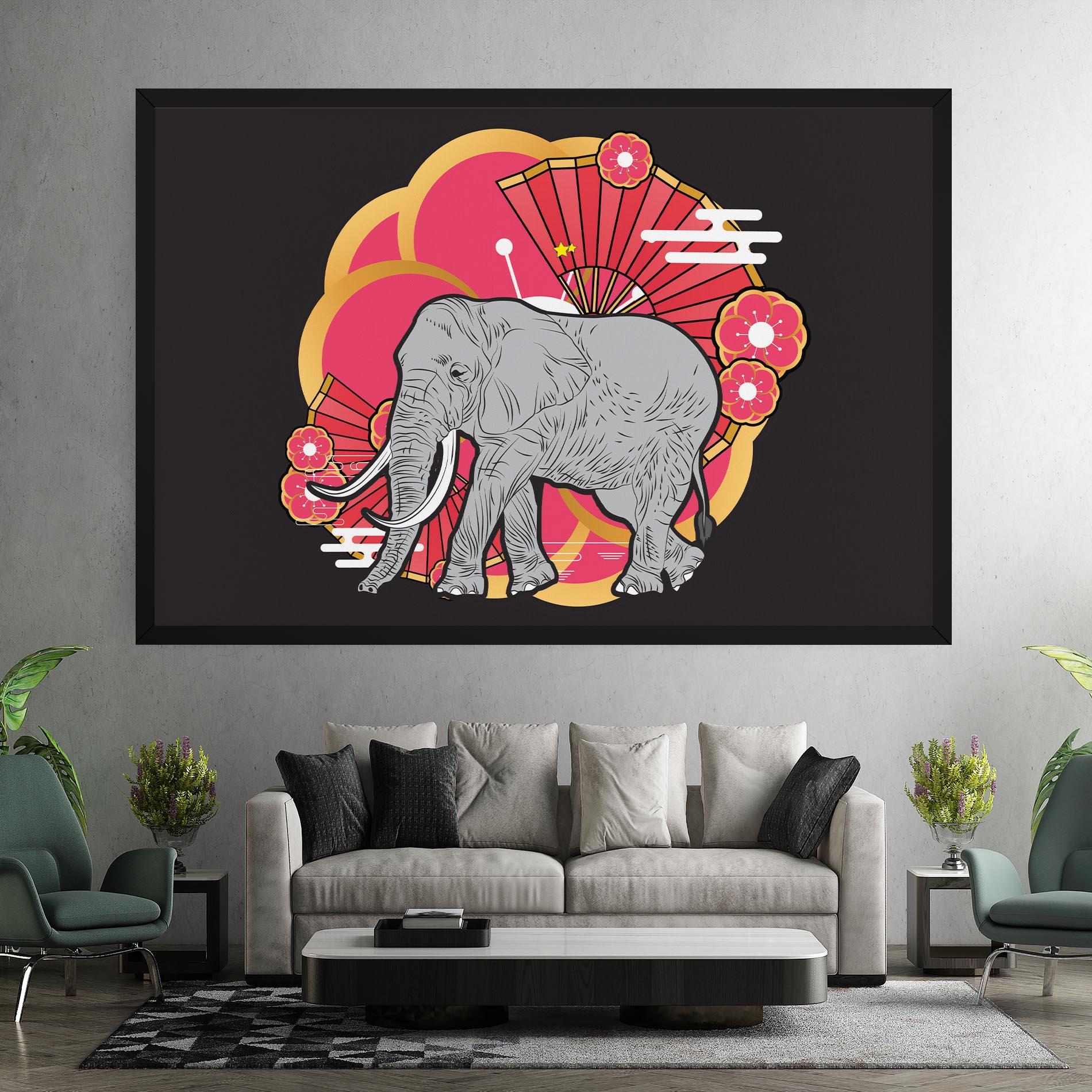 Tablou Canvas Elephant On Pink mockup 7