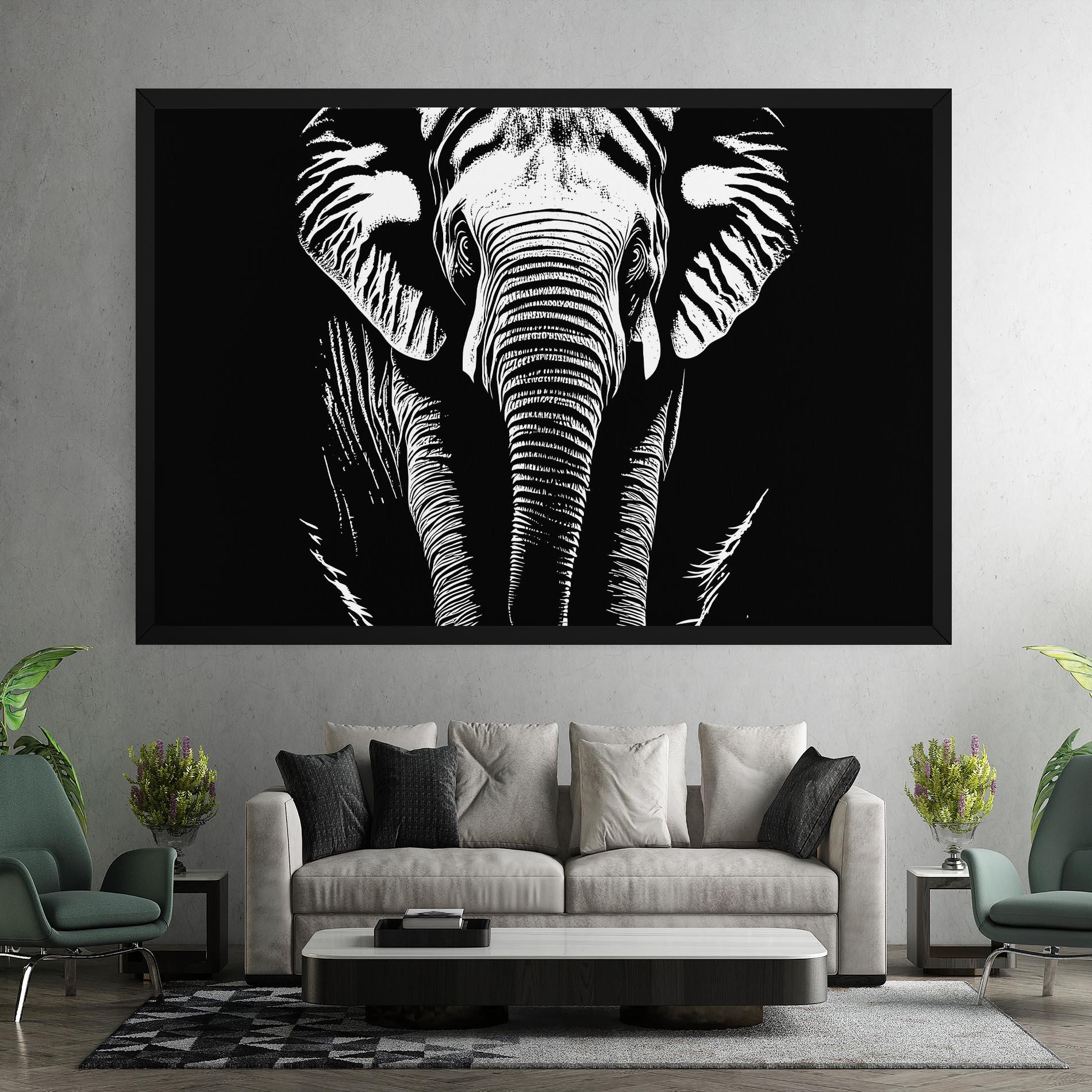 Tablou Canvas Elephant White Head mockup 7