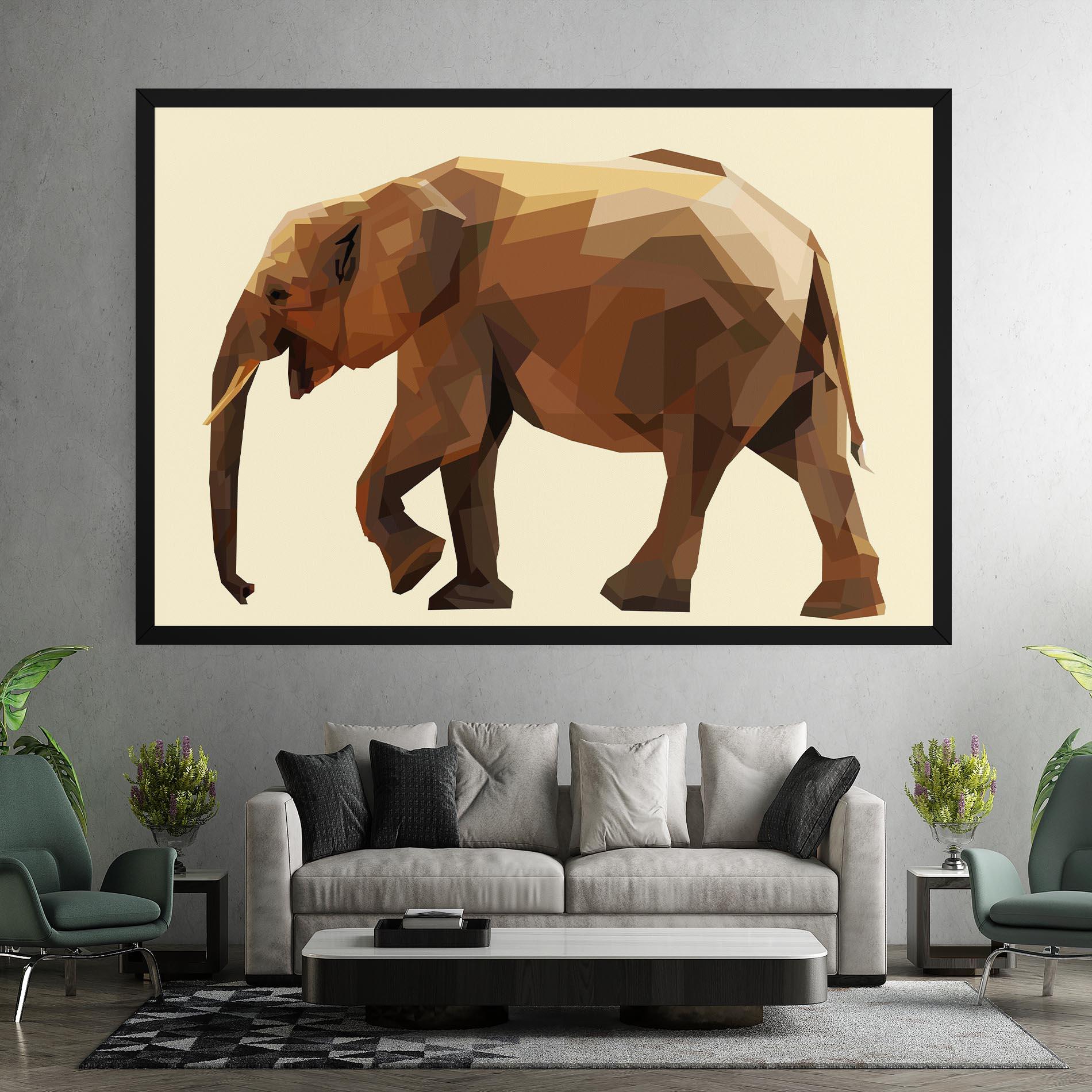 Tablou Canvas Walking Elephant Cream mockup 7