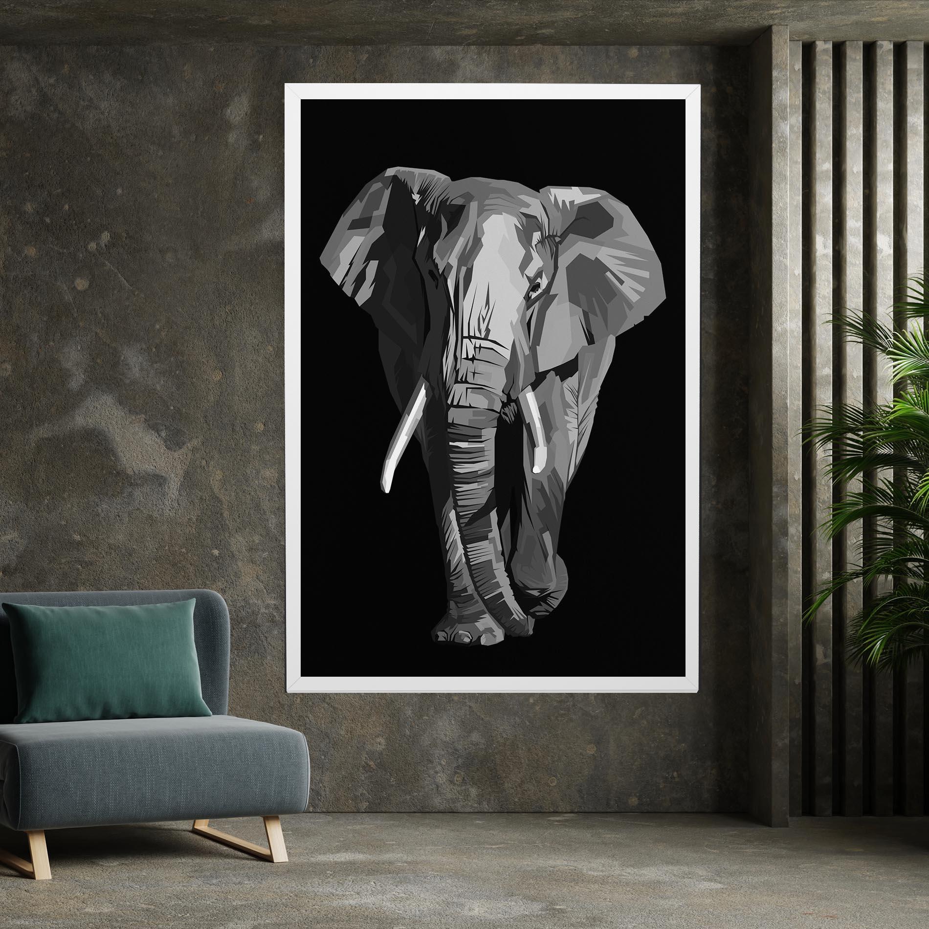 Tablou Canvas Beautiful Grey Elephant mockup 7