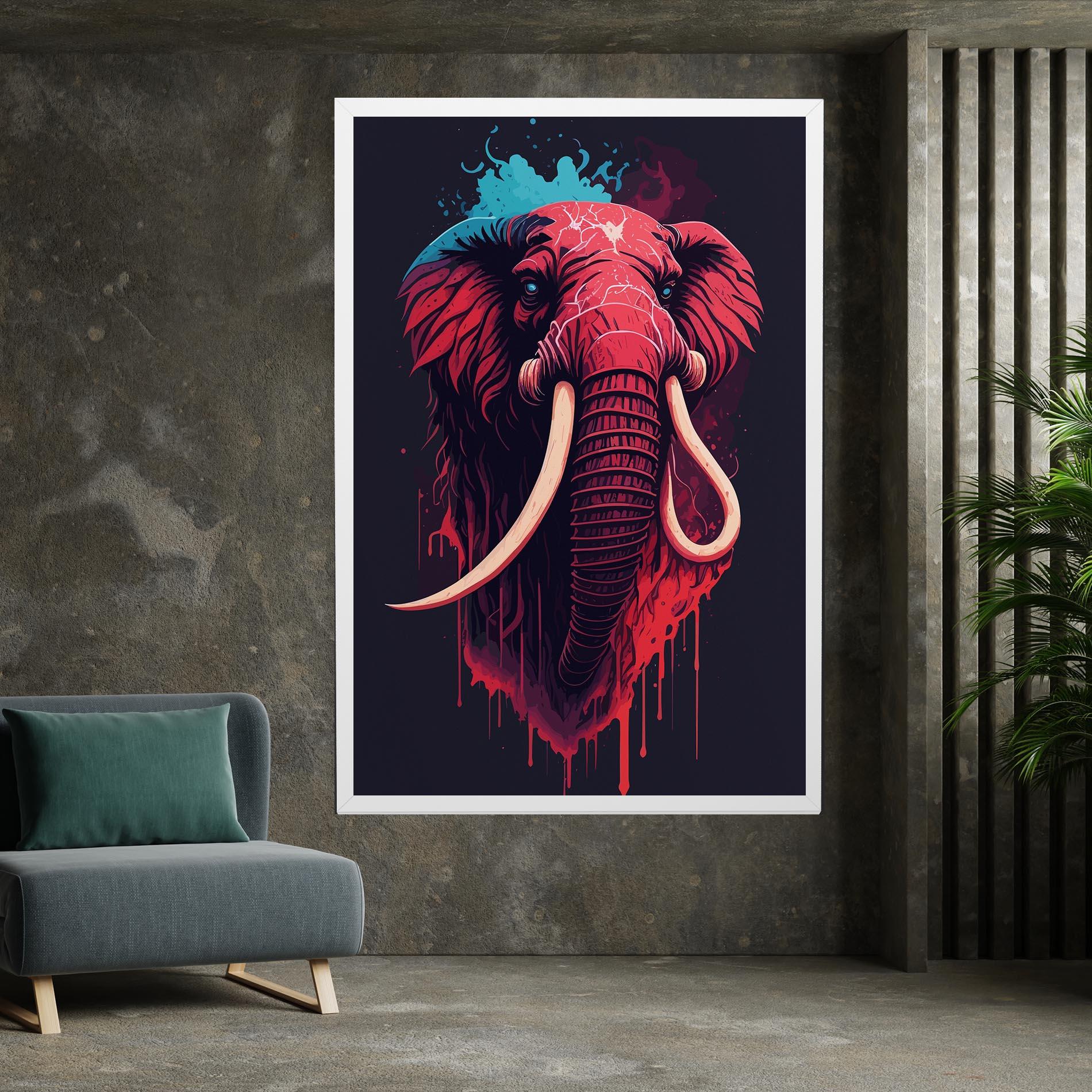 Tablou Canvas Blue Red Elephant mockup 7