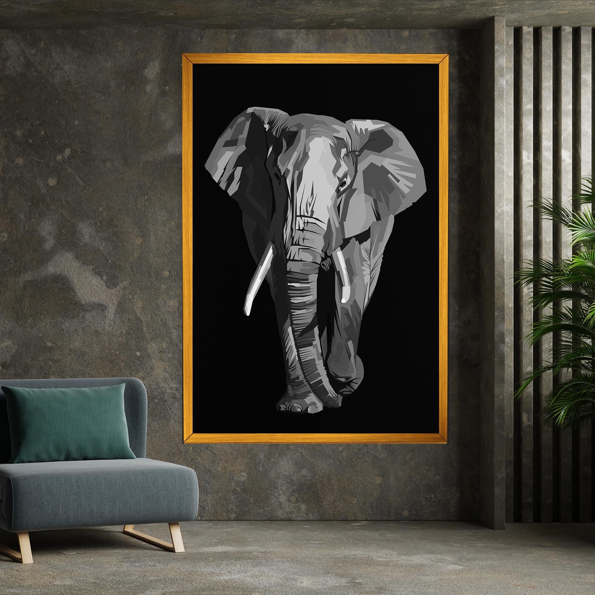 Tablou Canvas Beautiful Grey Elephant mockup 7