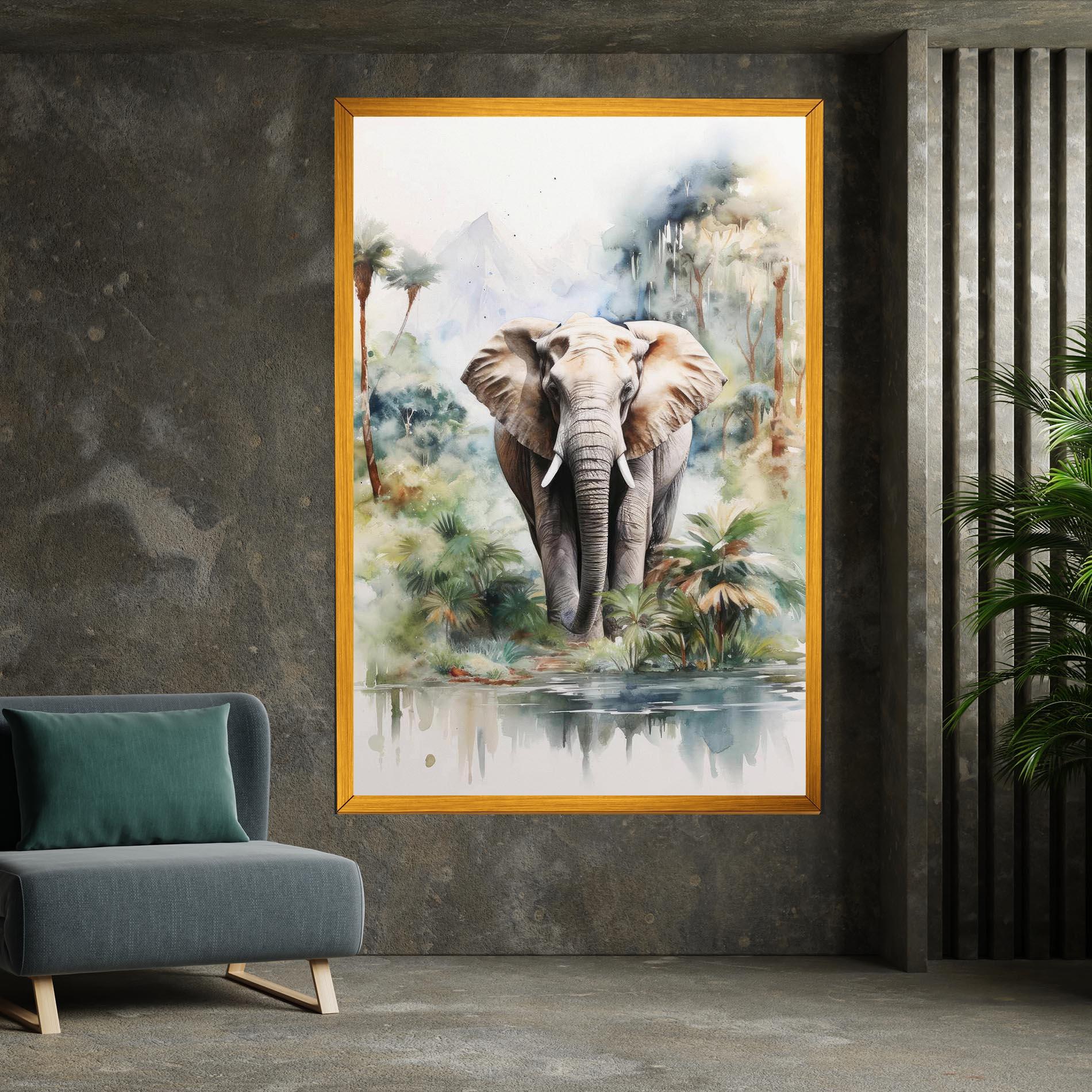 Tablou Canvas Wild Watercolor Elephant mockup 7