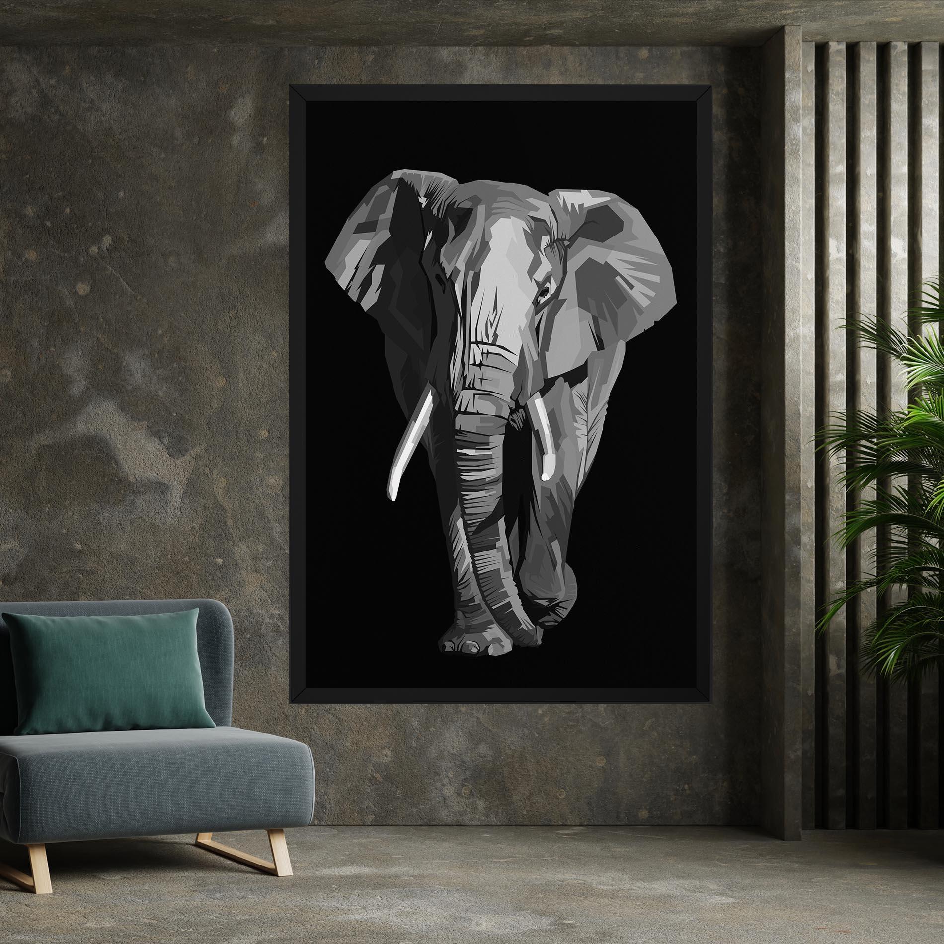 Tablou Canvas Beautiful Grey Elephant mockup 7
