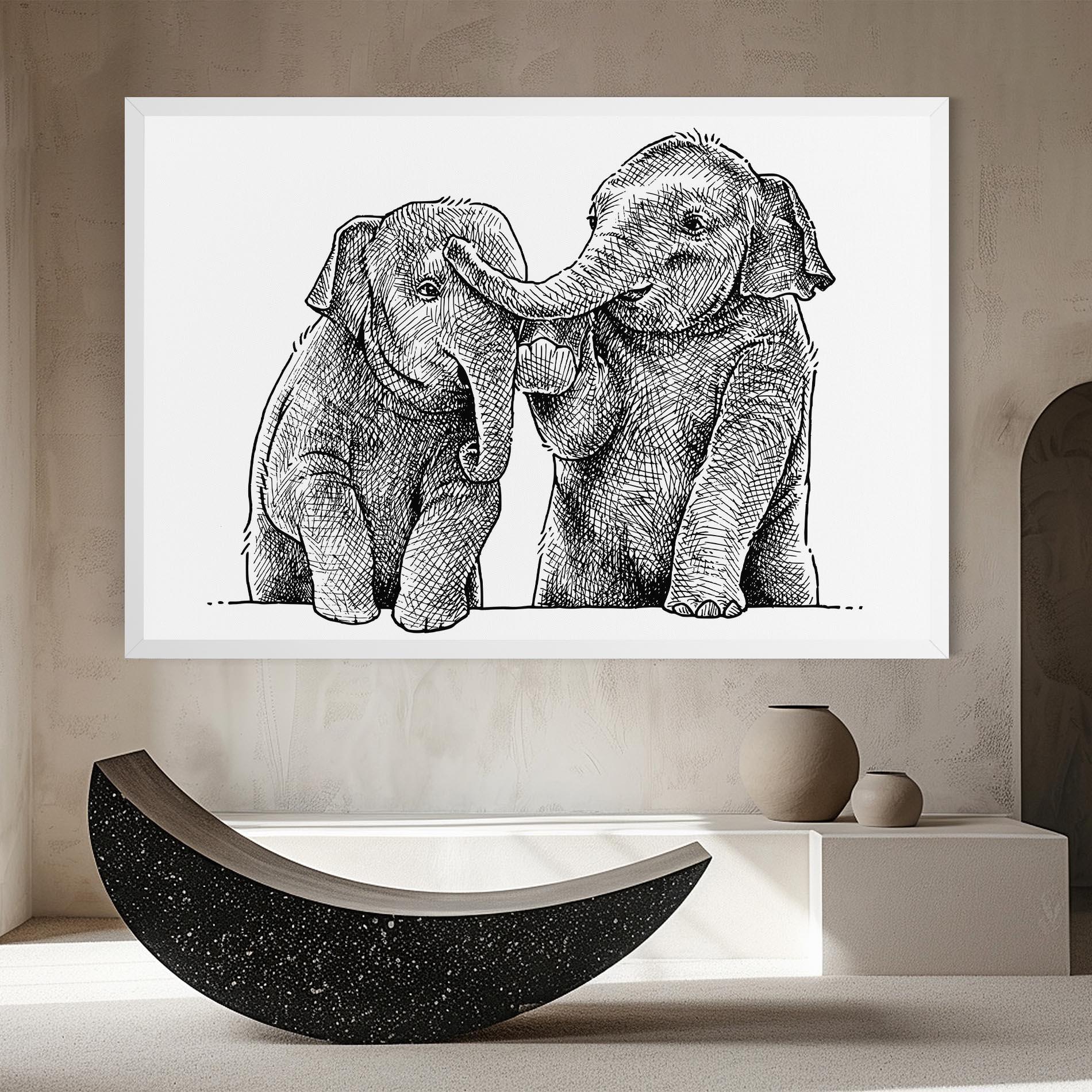 Tablou Canvas Baby Elephants mockup 8