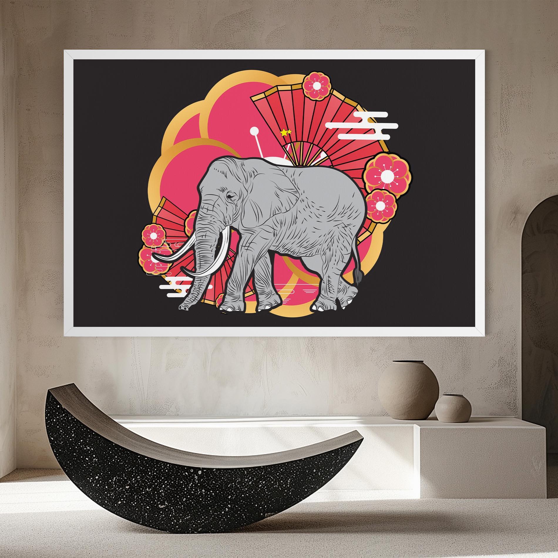 Tablou Canvas Elephant On Pink mockup 8