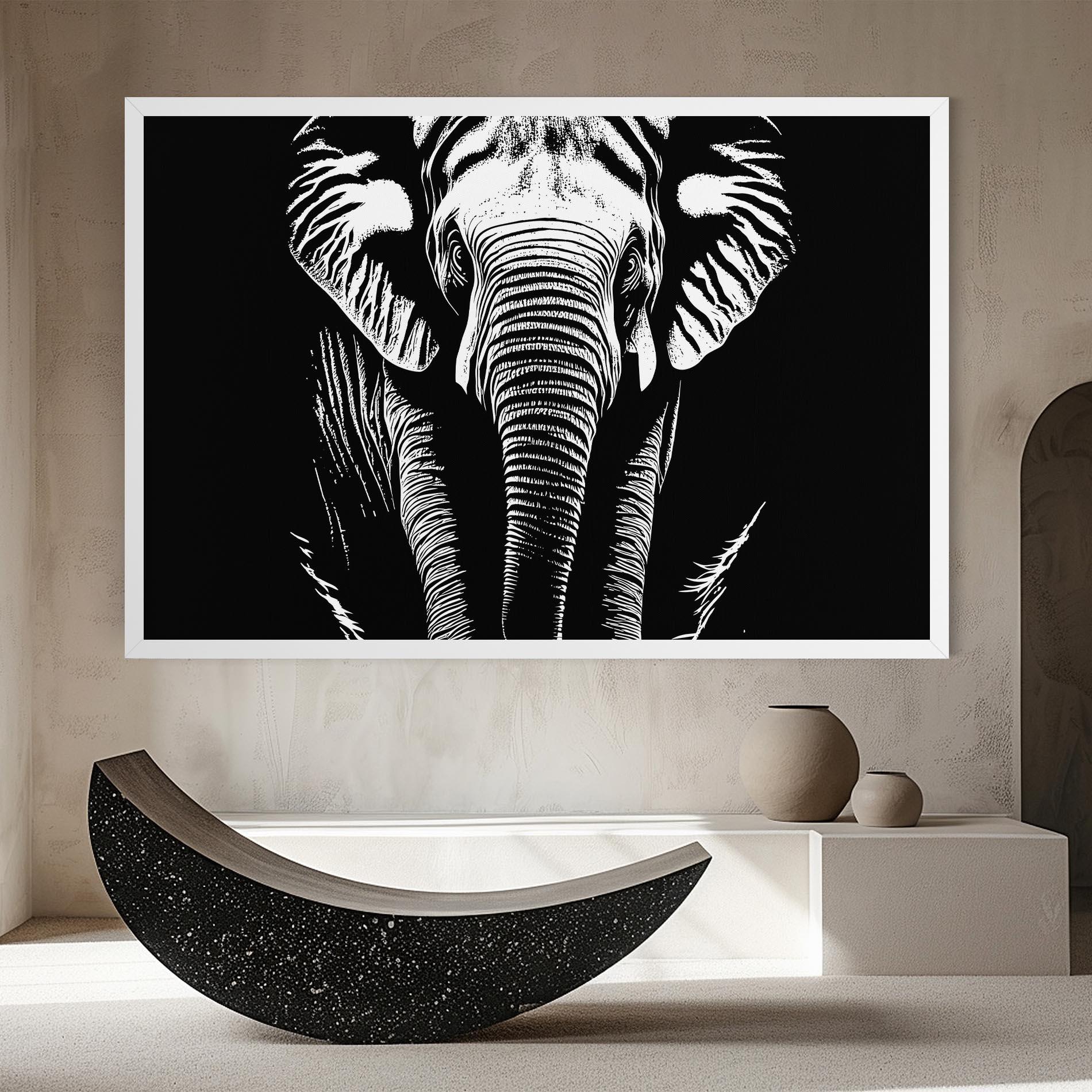 Tablou Canvas Elephant White Head mockup 8