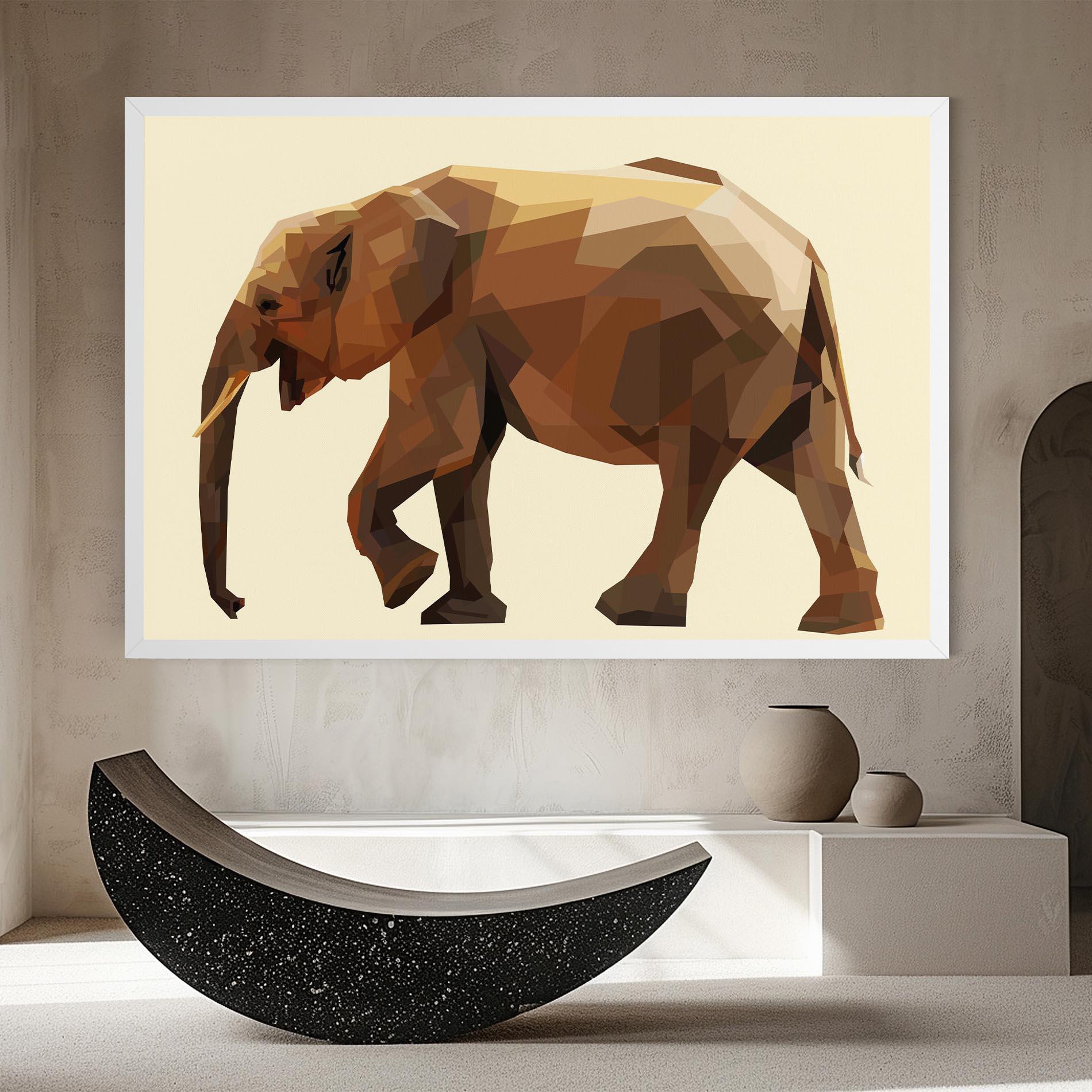 Tablou Canvas Walking Elephant Cream mockup 8